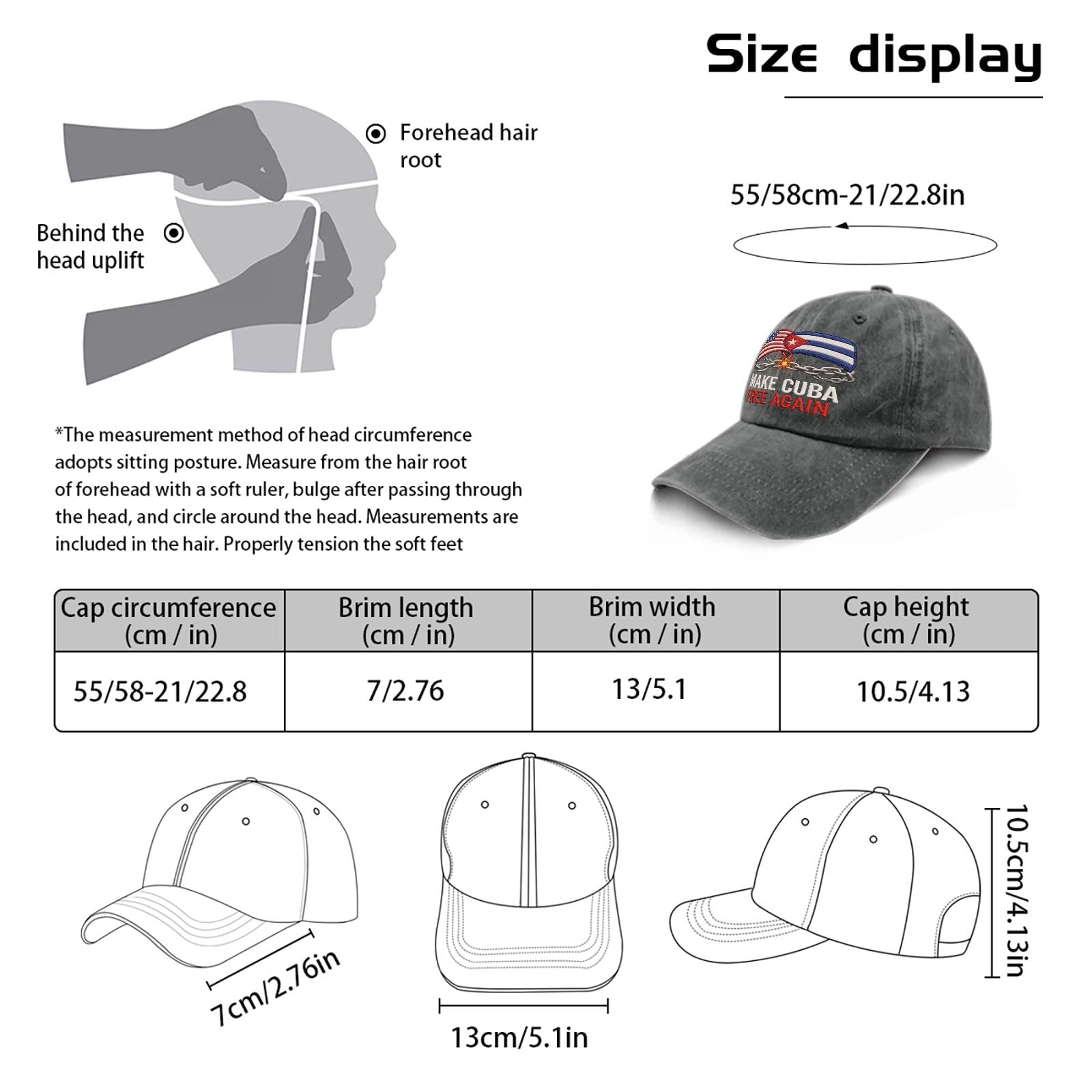 Make Cubas Great Again Embroidered Baseball Hats Garde Caps for Dad
