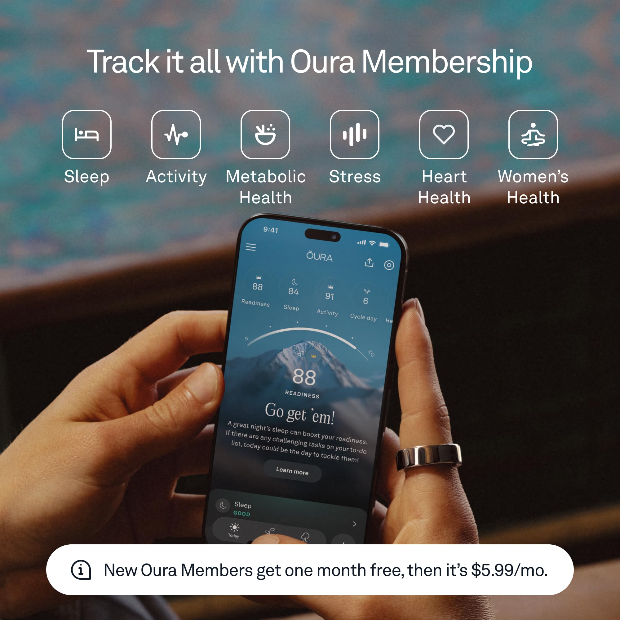 Oura Ring 4 - Silver - Size 7 - Sleep, Activity, Women’s Health, AI Advisor, Up to 8 Days of Battery Life, Size Before You Buy, Android & iOS Compatible