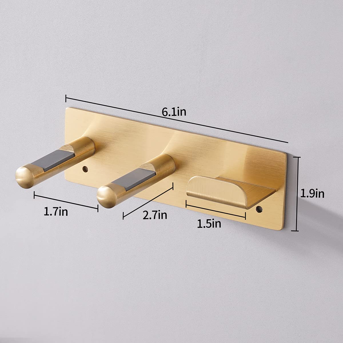 Self Adhesive Organizer Hair Dryer Holder Wall Mounted Compatible with Dyson Blow Dryer Gold Banjekt