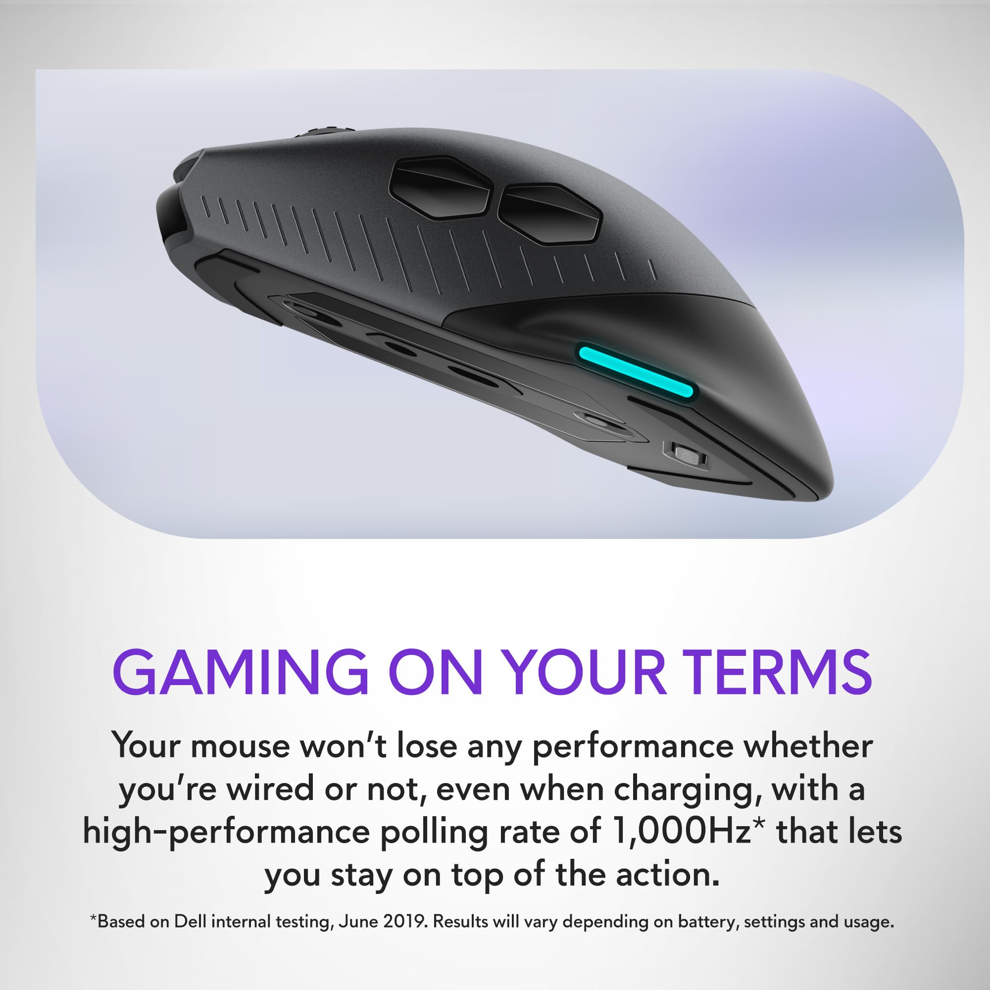 Alienware Wired/Wireless Gaming Mouse AW610M: 16000 DPI Optical Sensor - 350 Hour Rechargeable Battery, 7 Buttons, 3-ZONE 16.8m AlienFX RGB Lighting, Edge-Free Design, Ergonomic, Dark Side of the Moon