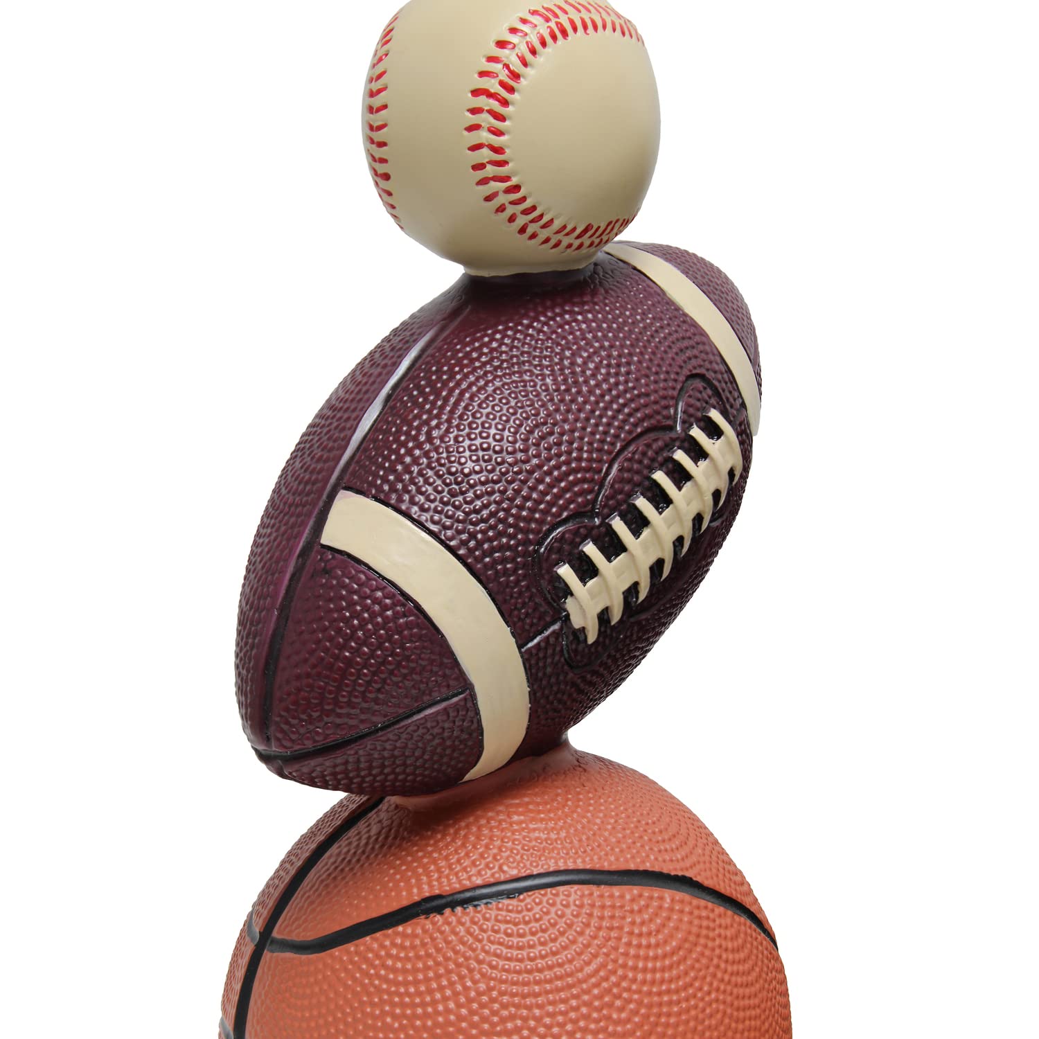 Simple Designs LT1082-SPT SportsLite 22" Tall Popular Sports Combo Basketball, Baseball, Football Polyresin Table Desk Lamp w Light Beige Fabric Shade for Kids' Room, Nursery,Bedroom,Gameroom,Mancave