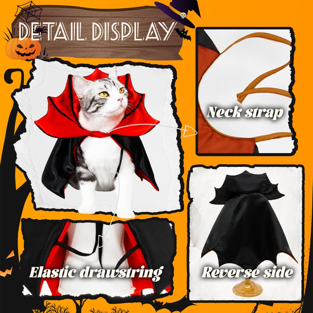 Cat Halloween Costume &Christmas Cat Collar with Bells-M