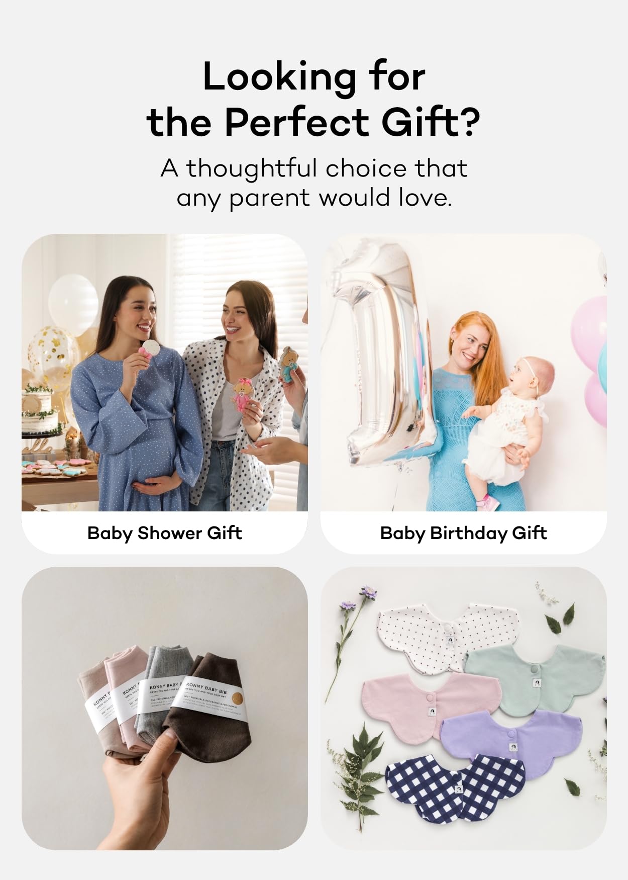 Konny Baby Bibs 5-Pack, 360 ° Rotate, New Year Gifts, Soft and Absorbent Bandana Drooling for Boys Girls baby Essentials(Set 5 - Mint, Pink, Beige, Wine Dot, Creamy Gingham)