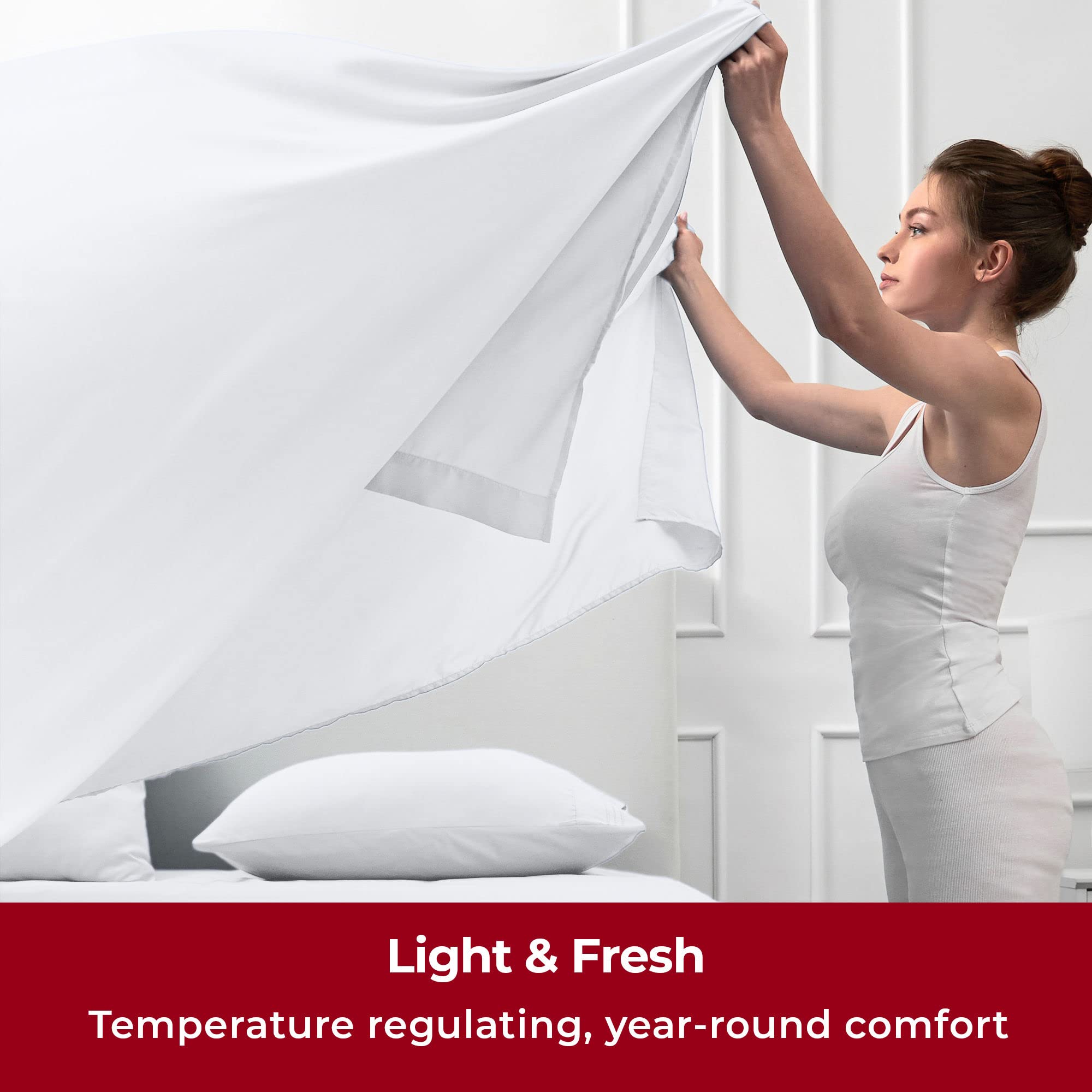 Mellanni 4PC Bed Sheet Set + 6PC Bed Sheet Set Bundle&Save - 10 Piece Iconic Collection Bedding Sheets & Pillowcases - Bundle Includes: 2 Flat Sheets, 2 Fitted Sheet and 6 Pillow Cases (Queen, White)