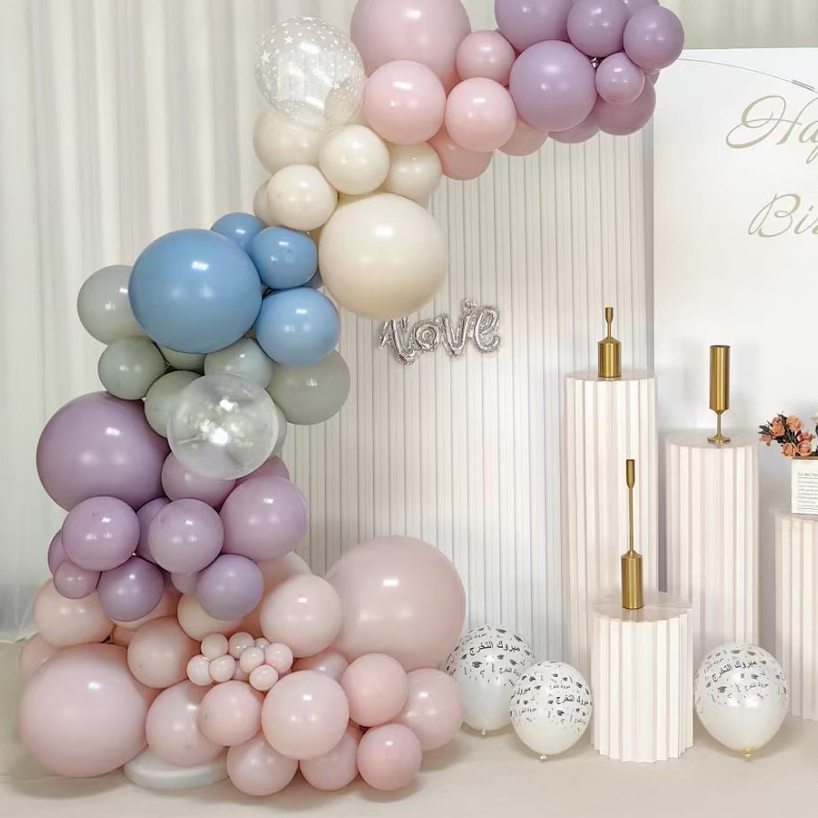 Scmdoti Dusty Pink Balloons - Different Sizes 18, 12, 10, 5 Inches - Pink Balloon Garland Arch for Birthday, Baby Shower, Wedding, Graduation Parties