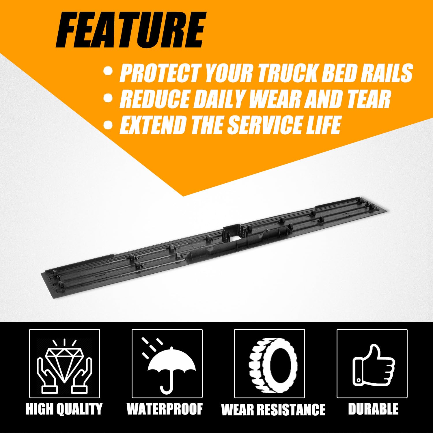 RANSOTO Tailgate Molding Top Trim Cap Compatible with 2015 2016 2017 2018 2019 2020 Ford F-150 F150 Flexible Step Center Piece Protector Cover Replaces FO1904135