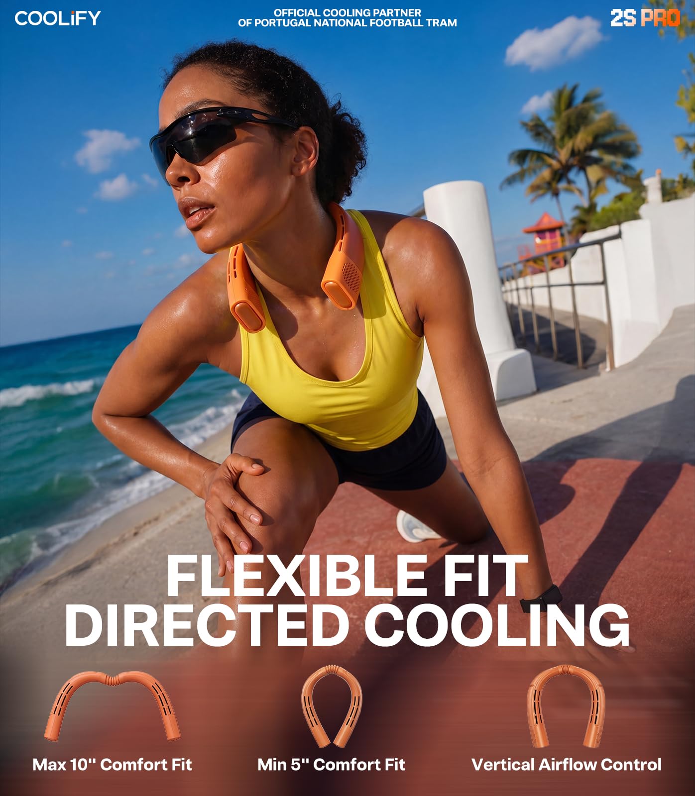 TORRAS Coolify 2026 Neck Air Conditioner 2S PRO, Ice-Feel Semiconductor Cooling Neck Cooler & Personal Air Conditioner for Golf,Travel & Music Festival, Premium Gifts for Father Men Women, Orange