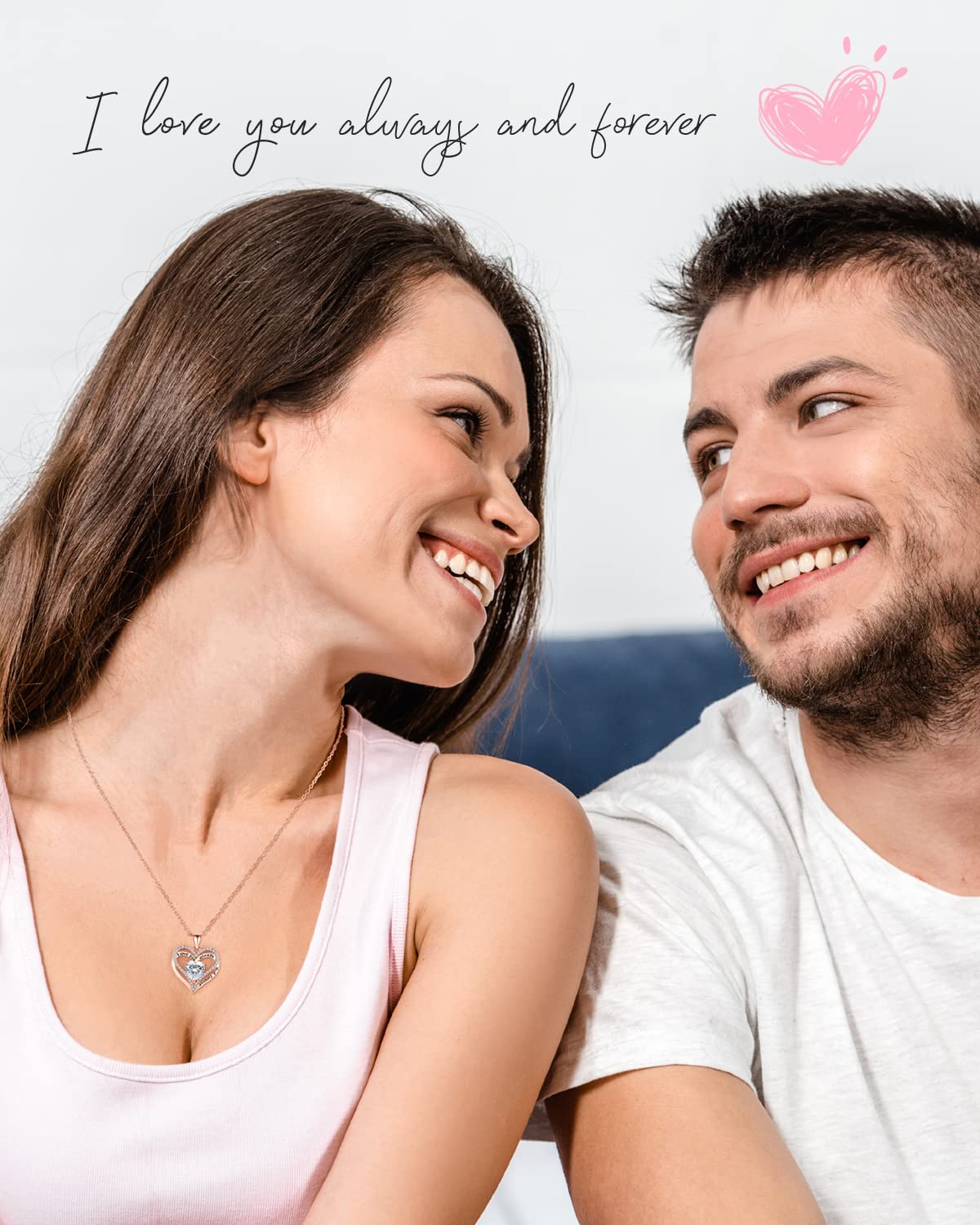 S925 Sterling Silver Necklace for Women, Jewelry for Wife Girlfriend Anniversary, Mother Gifts Necklaces, Daughter Heart Love Jewel, Gift for Her Birthday, Apr