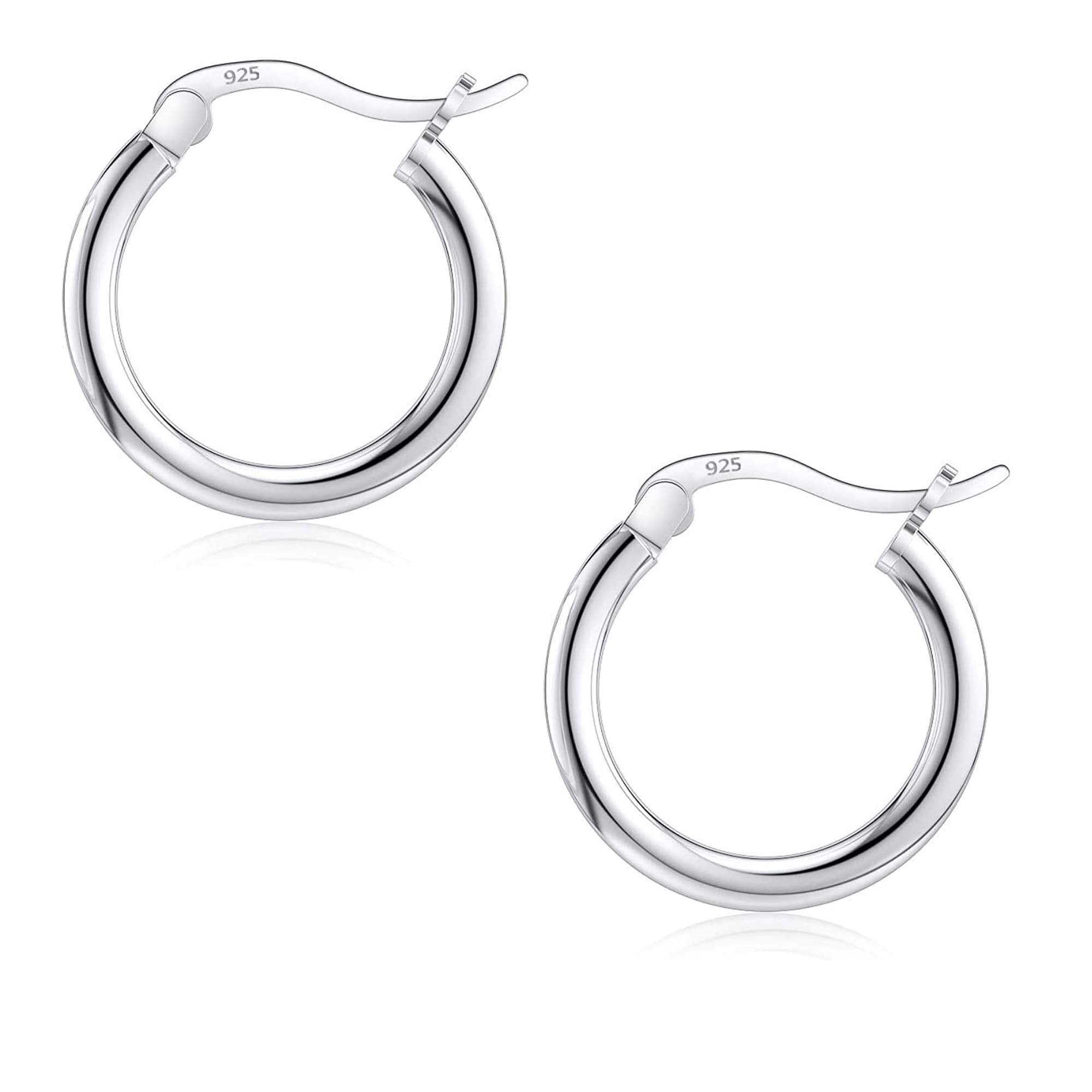 Savlano 925 Sterling silver Round Hoop Earrings for Women, Girls & Men Comes in 10MM-25MM (15)