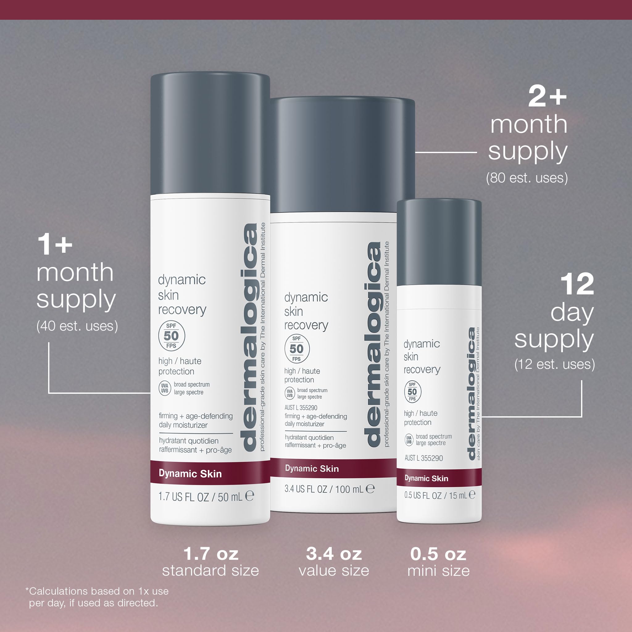 Dermalogica Dynamic Skin Recovery SPF50, Anti-Aging Face Sunscreen Moisturizer, Medium-Weight Non-Greasy Broad Spectrum, 1.7 Fl Oz