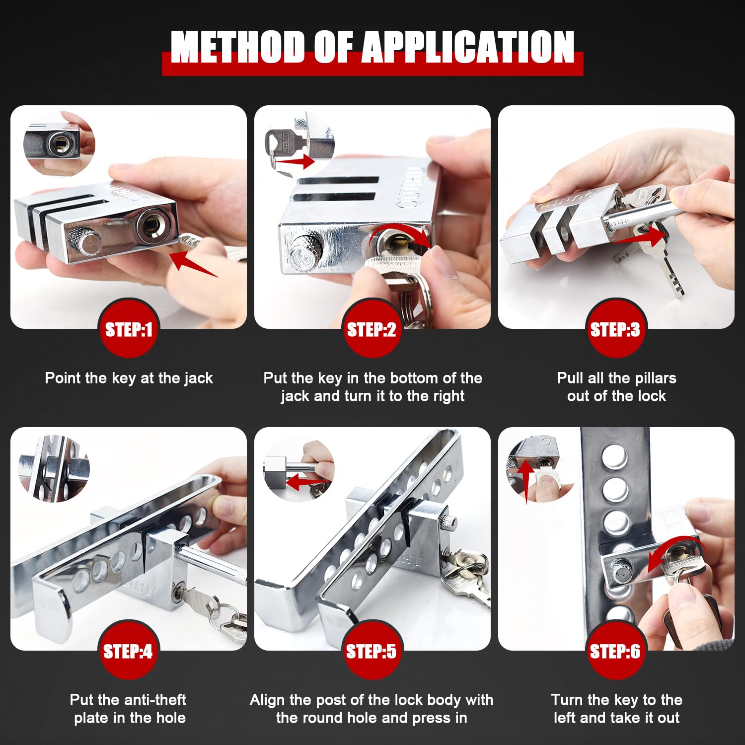 Auto Anti-Theft Car Brake Clutch Lock Safety Tool,Stainless Steel Auto Car Clutch Brake Security Protection Tool,Throttle Pedal Lock with 3 Keys