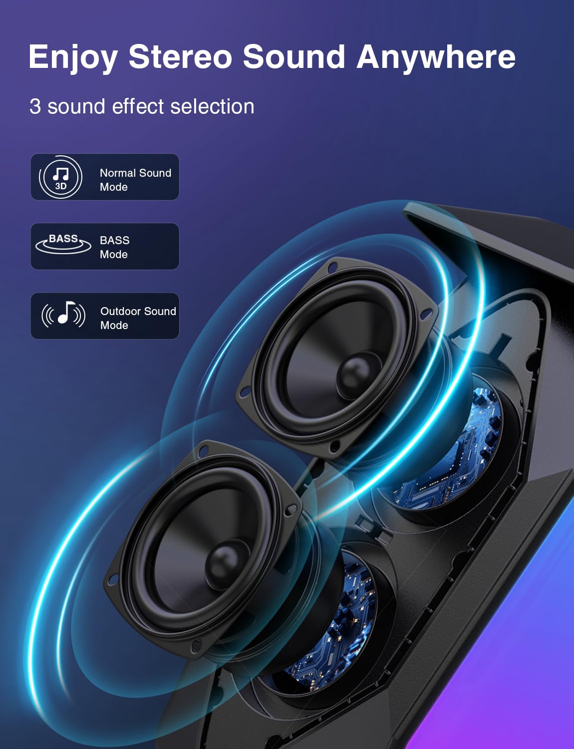 Onforu Outdoor Bluetooth Speakers Waterproof, True Wireless Stereo Lantern Speaker with RGB LED Lights, 2 Pack 50W Led Flame Speaker, Dual Pairing, 20H Playtime, Enhanced Bass for Patio Garden Decor