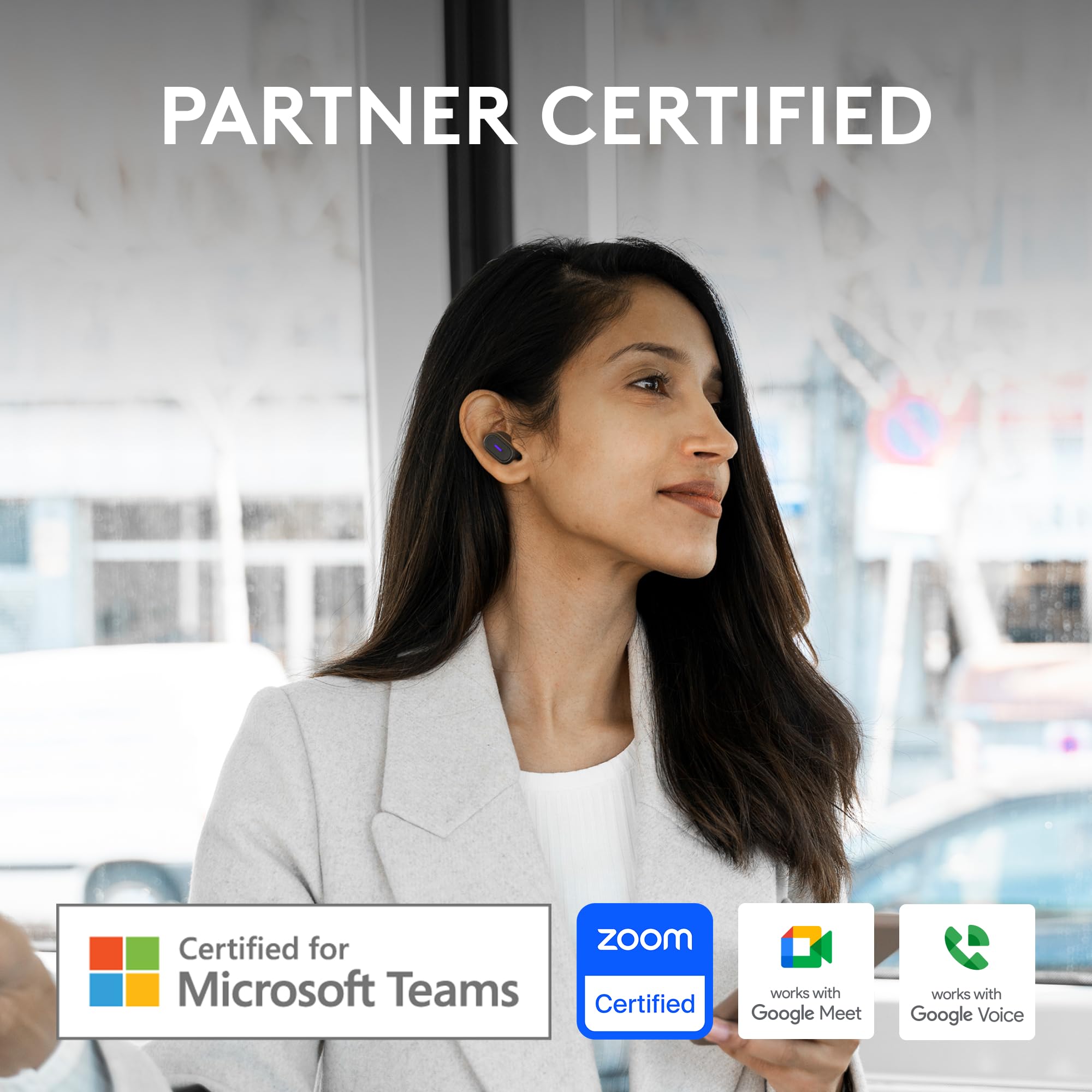 Logitech Zone True Wireless Bluetooth Noise Canceling Earbuds with Microphone, Hybrid ANC, Transparency Mode, Certified for Microsoft Teams, Zoom, Google Meet, Google Voice - Graphite