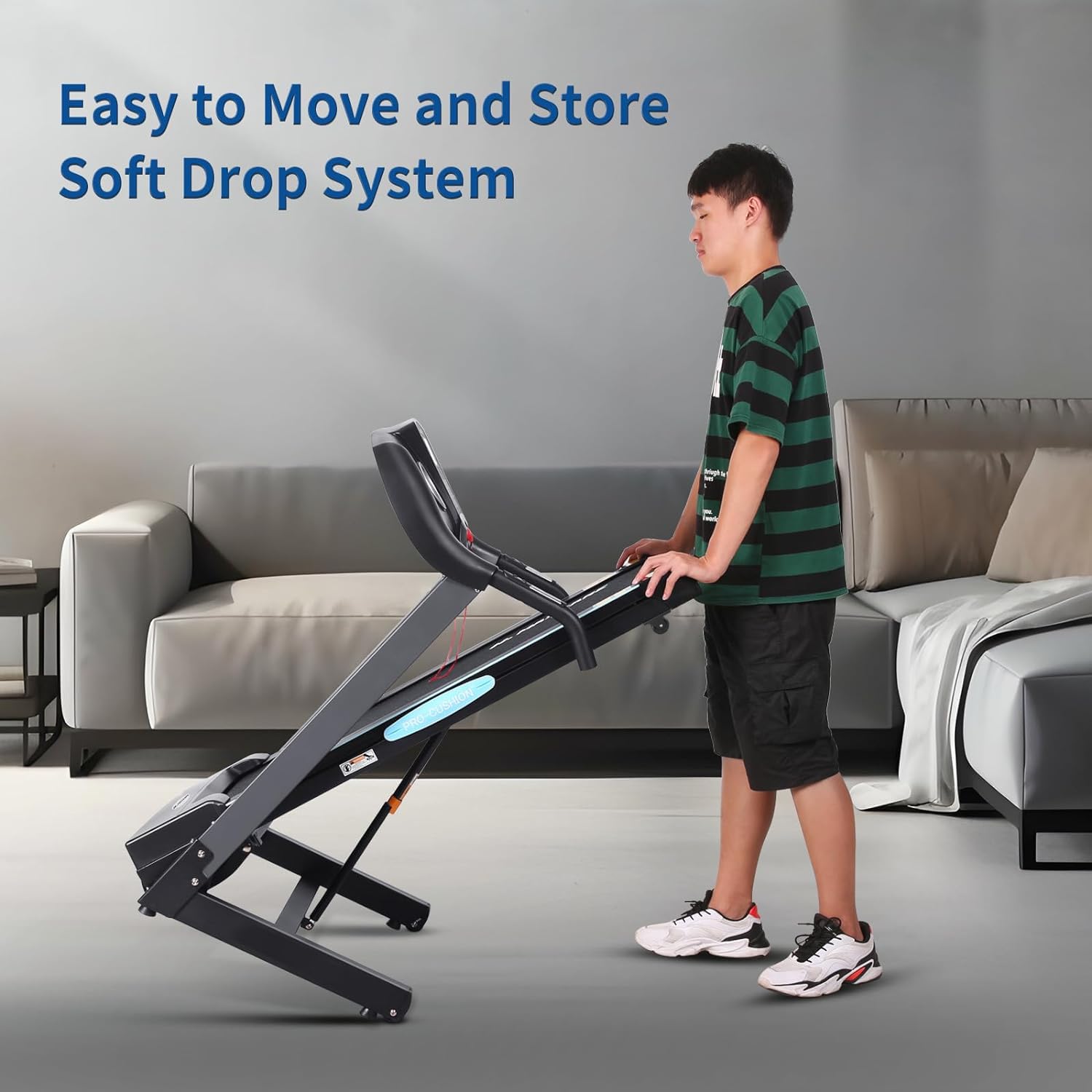 Treadmill with Auto Incline for Home Folding Treadmill with Incline 15 Pre-Set Training Programs Large LCD Display Running Machine Walking Jogging Running Exercise Machine for Office Workout