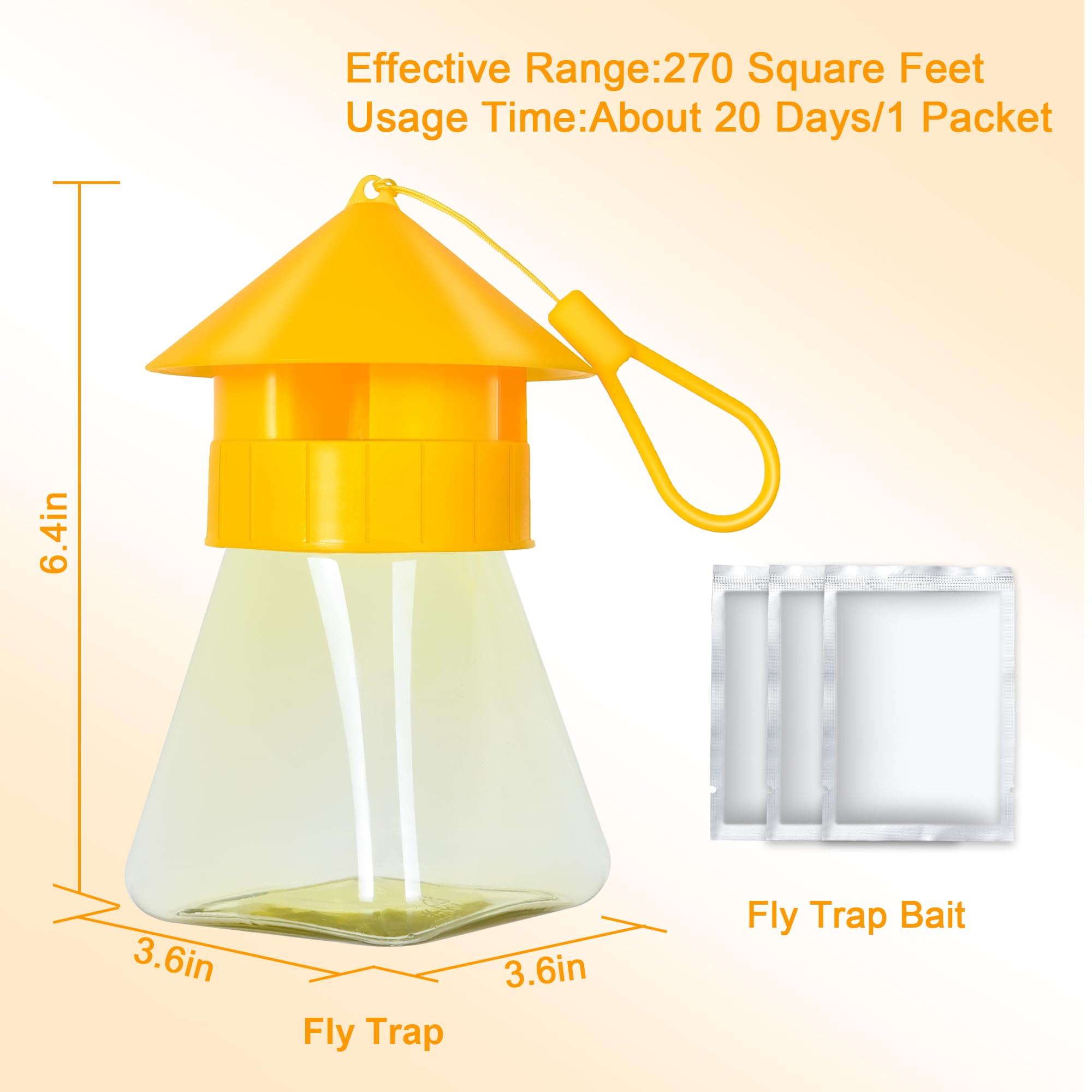 Simashts Reusable Fly Traps Outdoor Hanging with Natural Fly Bait Trap Refill, Reusable Fly Trap Fly Killer Outdoor Fly Catchers