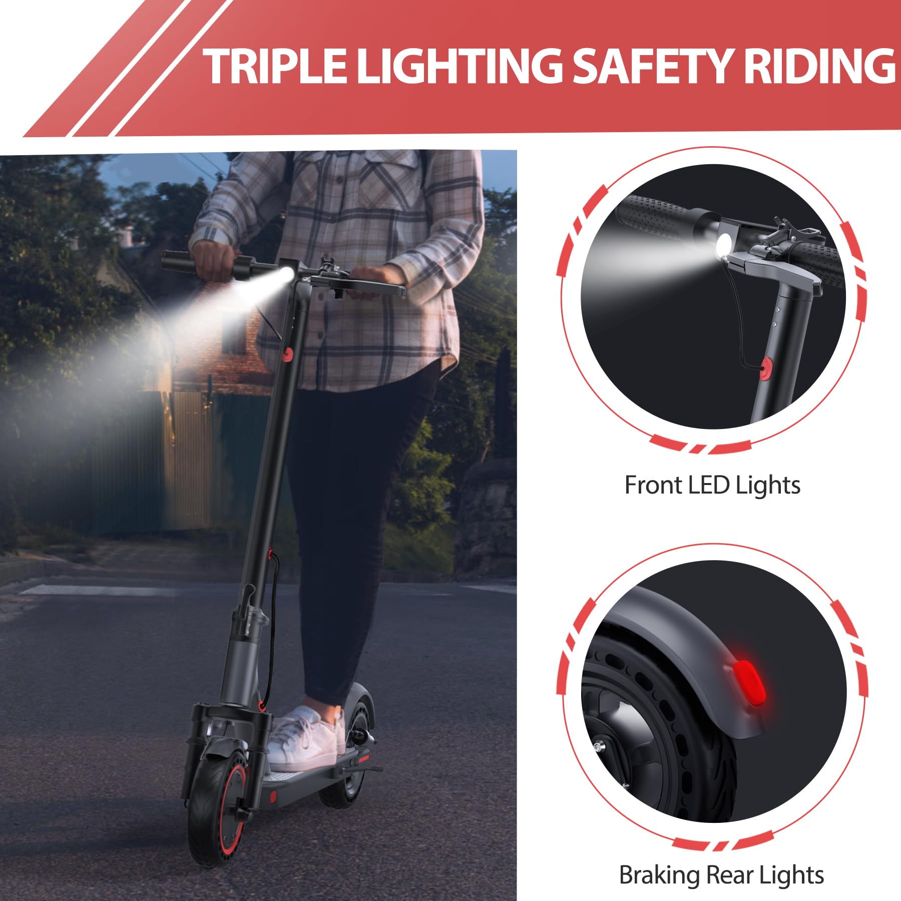 MAXSHOT Electric Scooter for Adults, 8.5/10/14" Tires, 19/22Mph, 350W/500W Motor, 21-28 Miles Range, Folding E-Scooter with Dual Suspension,APP Control