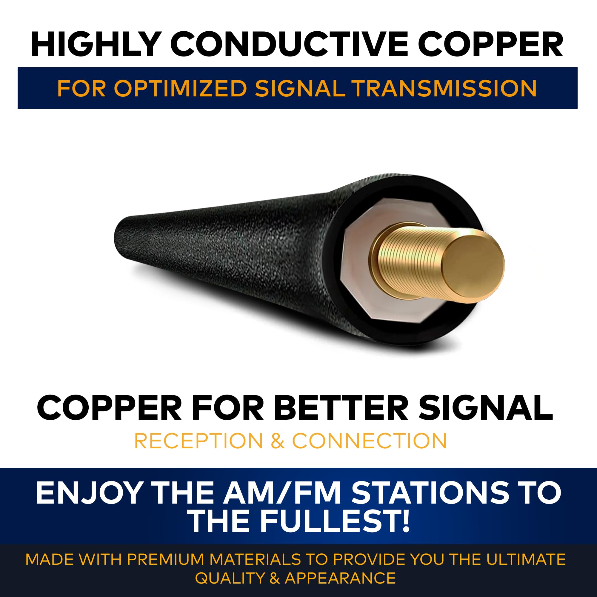 Antenna Mast for Toyota Tundra 2007-2021, Black Automotive Antenna Replacement for Cars, Trucks & SUV - AM FM Radio Compatible - Car & Truck Exterior Accessories for Men & Women, 6 3/4"