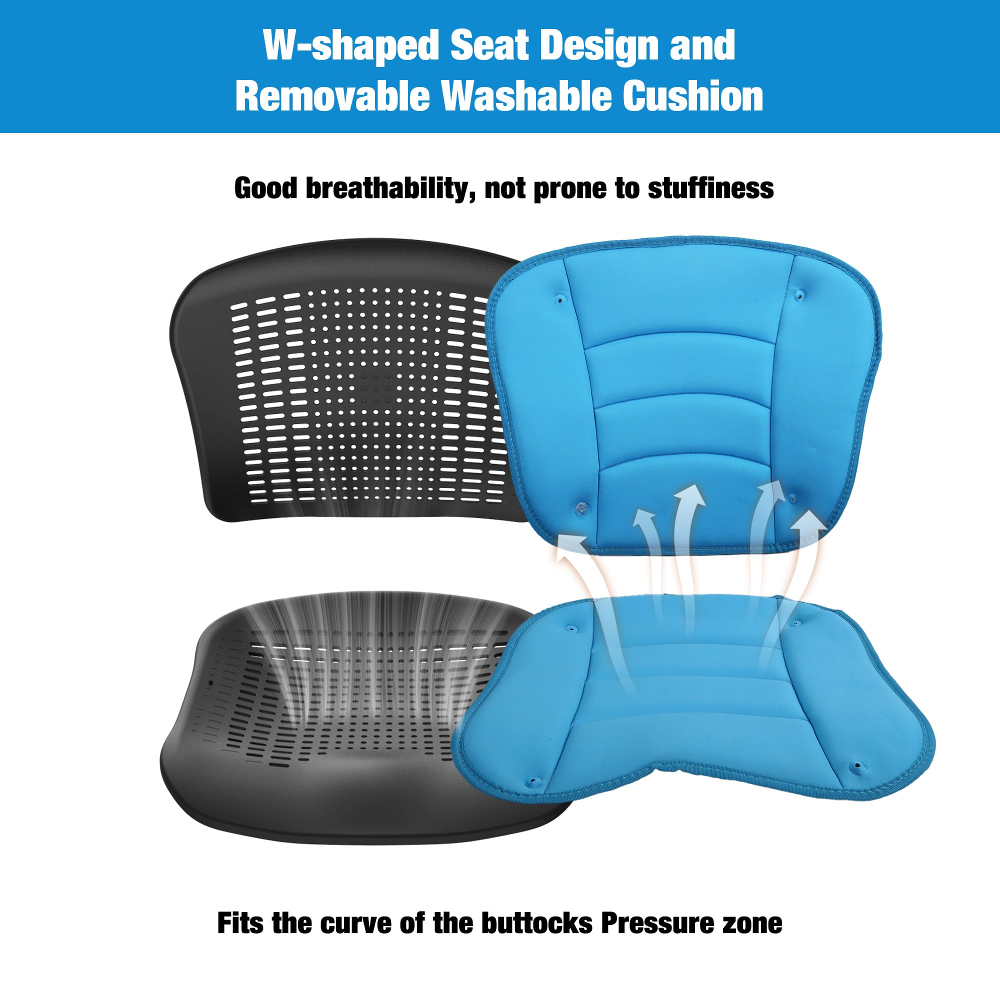ProTraverse Wheelchairs for Adults,Transport Wheelchair Lightweight Foldable with Removable Cushion,Transport Chair,Ergonomic Travel Wheelchair with Telescopic Handle,Gifts for Grandpa,Blue