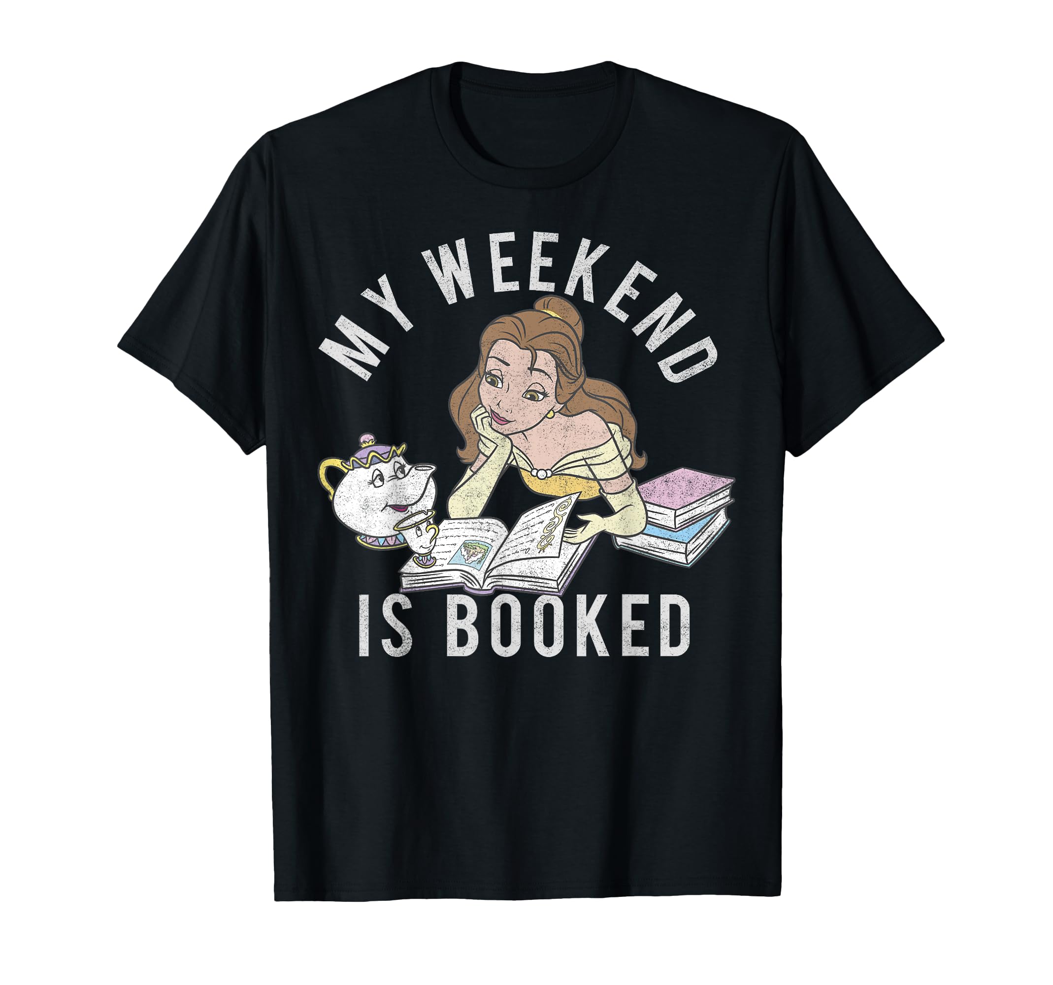 Disney Beauty And The Beast Belle My Weekend Is Booked Short Sleeve T-Shirt Small