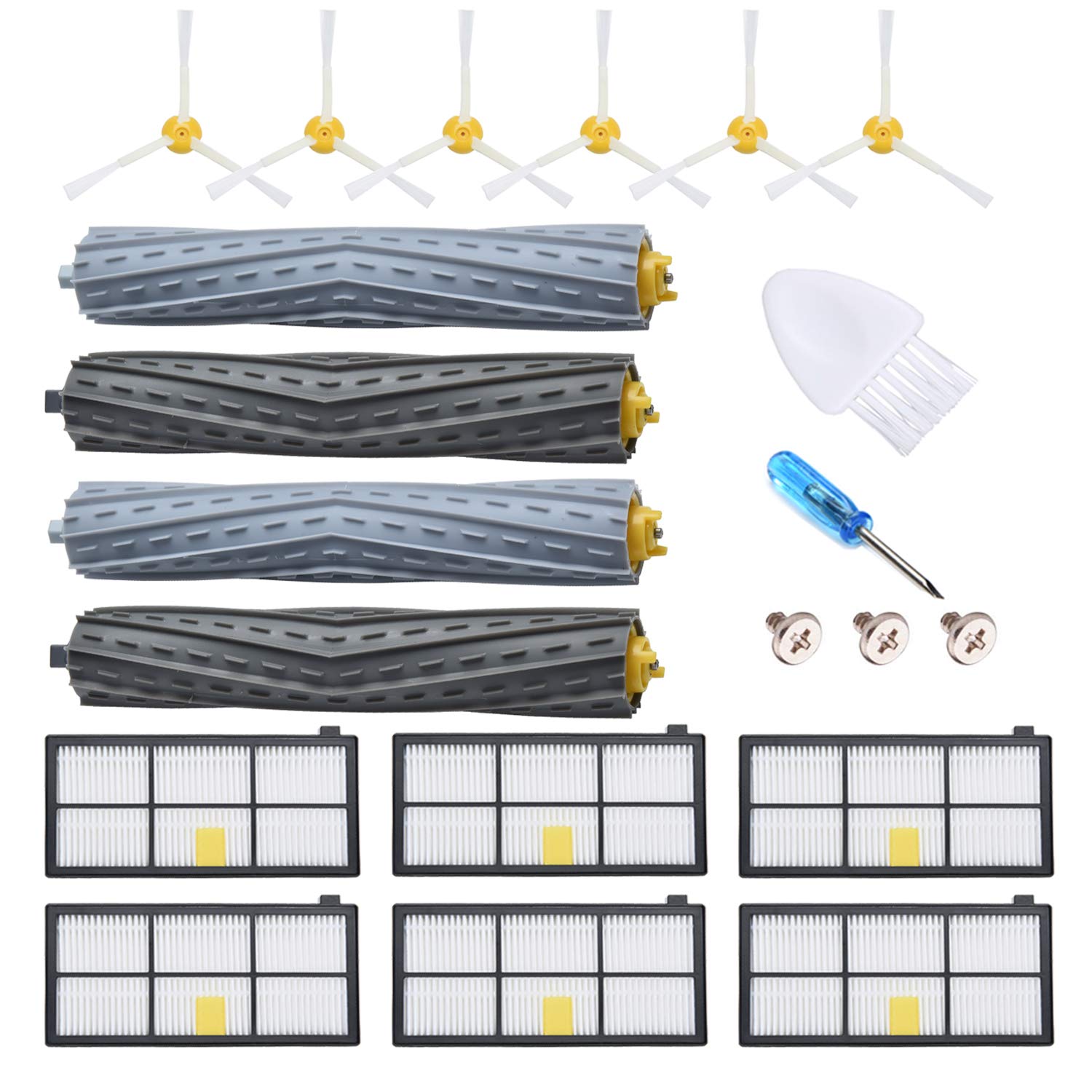 JoyBros Replacement Parts Compatible for iRobot Roomba 800 900 Series 960 860 805 850 980 861 864 866 870 871 880 890 891 981 985 961 Hepa Filter Side/Main Brush accessories