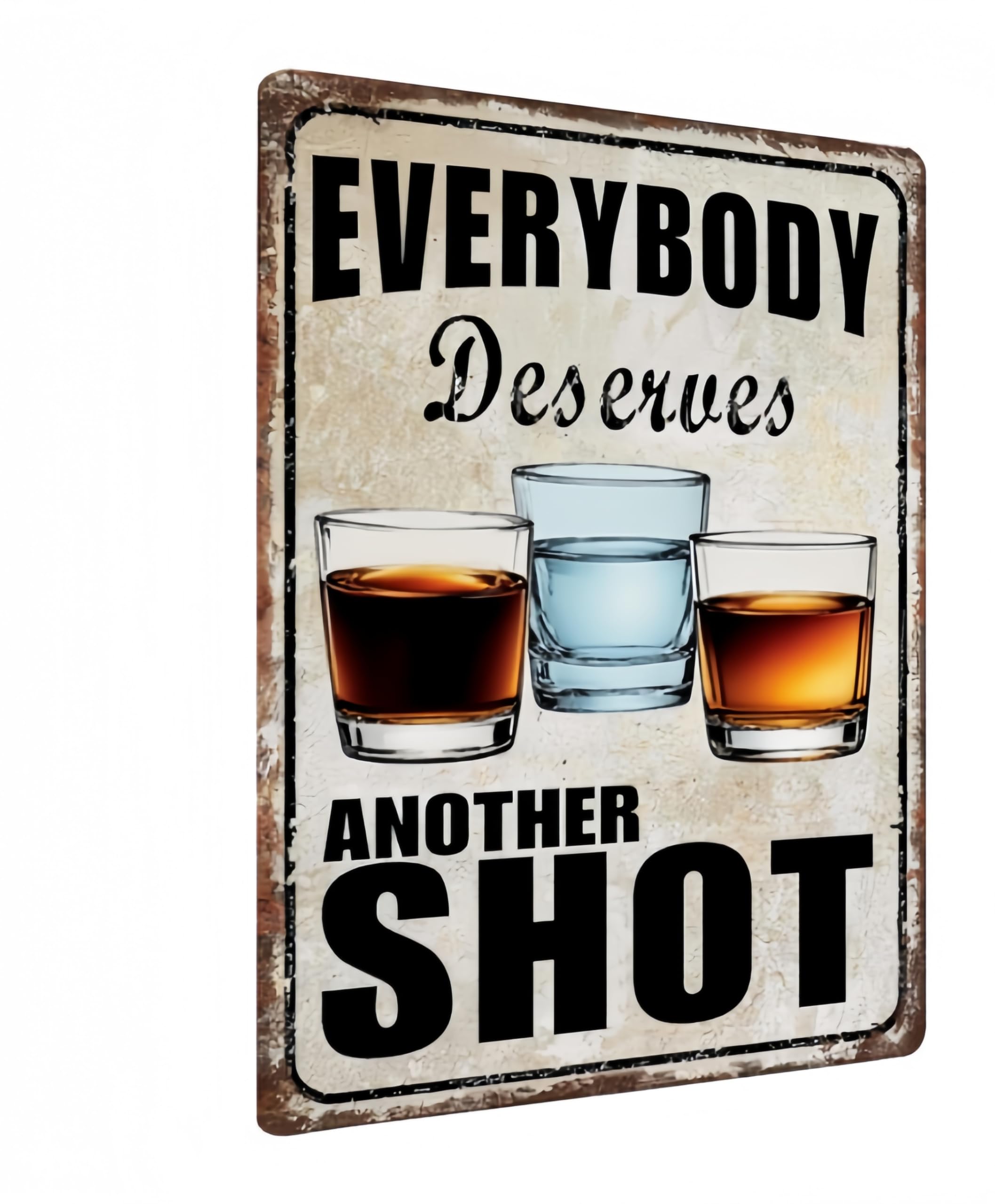 Carastora Funny Bar Metal Sign – Vintage Tin Wall Decor for Man Cave, Garage, Pub, or Home Bar – Humor Shot-Themed Decoration, 8x12 Inches