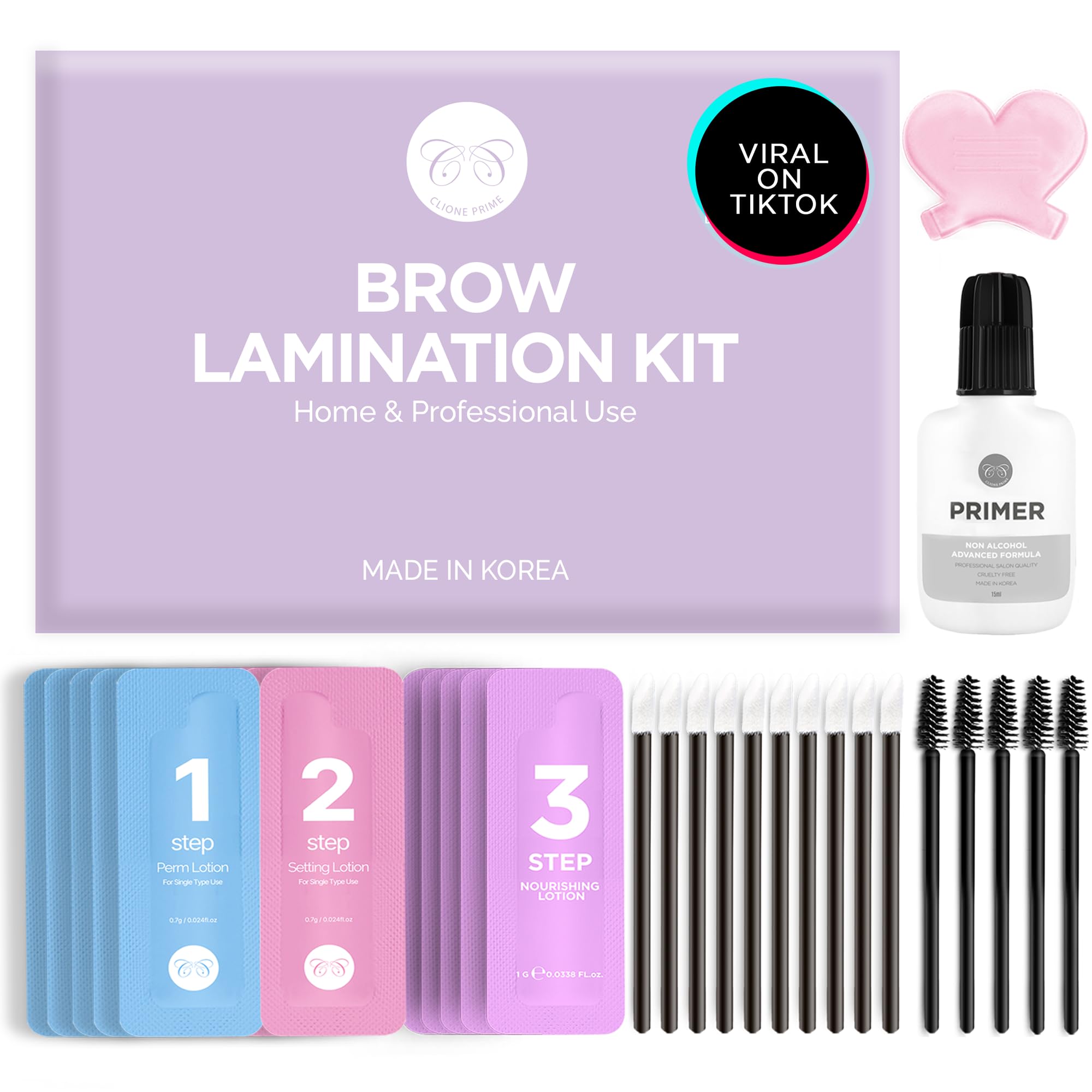 CLIONE PRIME At Home Brow Lamination Kit - DIY Eyebrow Lamination Kit Professional Eye Brow Perm Kit Instant DIY Eyebrow Lift Kit for Fuller Thicker Brows Lasts For Upto 8 Weeks