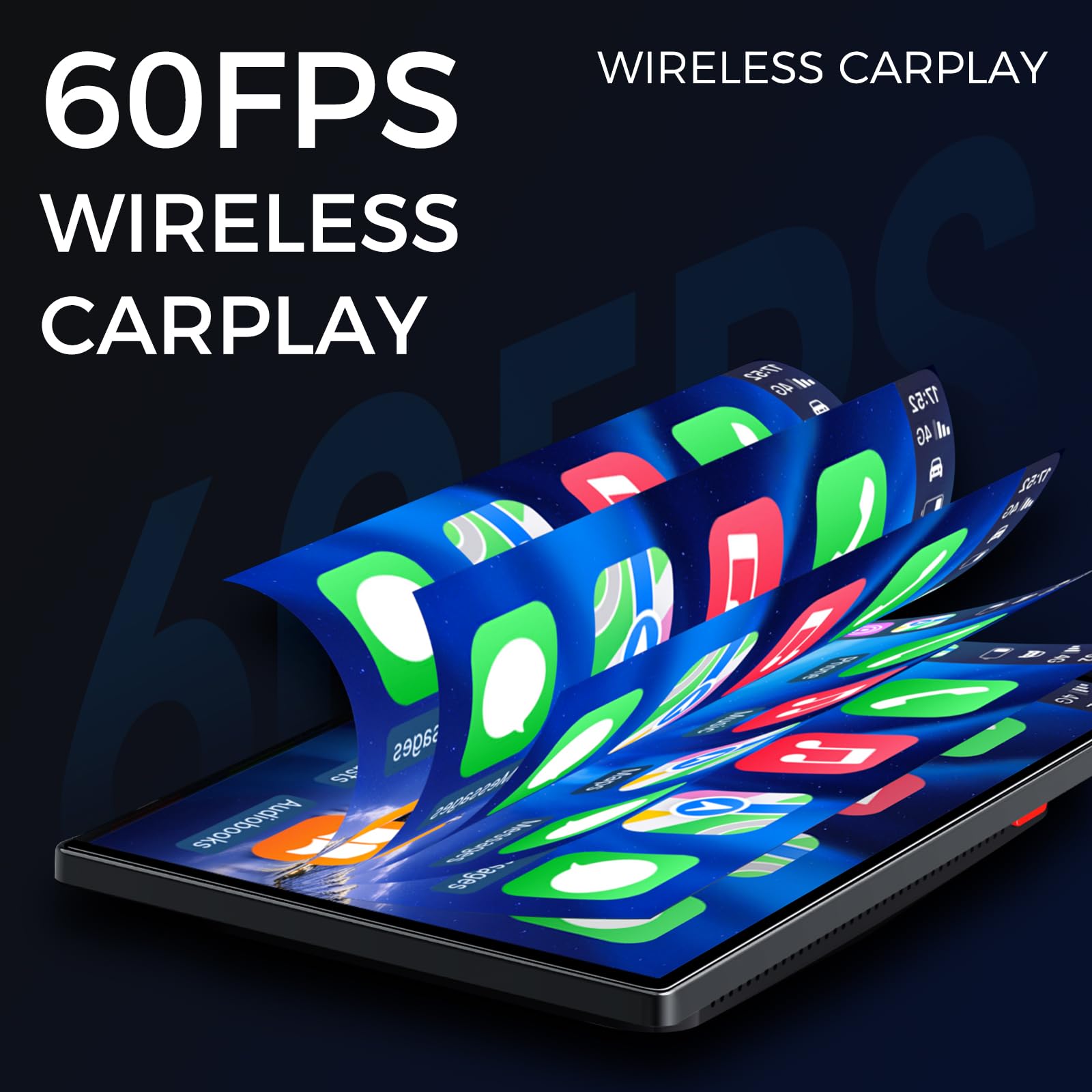 JATAZA Portable 9" Wireless CarPlay & Android Auto Screen for Car - Voice Control, GPS Navigation,Bluetooth, HD Touchscreen,AUX, AirPlay, Car Stereo,Four Sounding Ways