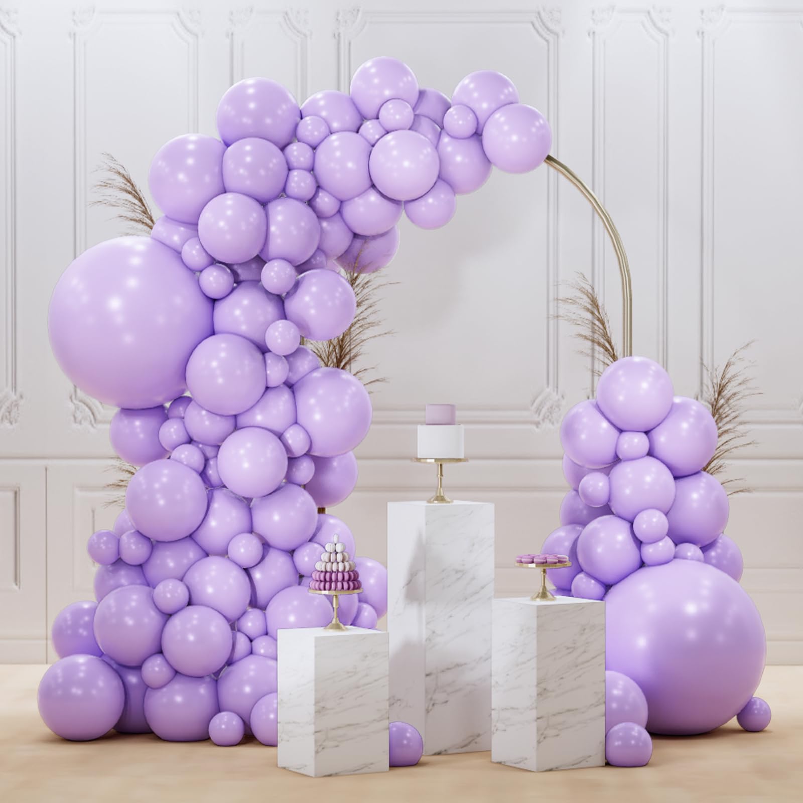 PartyWoo Lavender Balloons 92 pcs Different Sizes Pack of 18 12 10 5 Inch Light Purple Pastel Purple Lilac Balloon Arch Kit Garland for Graduation Baby Shower Birthday Party Decorations Purple-Q10