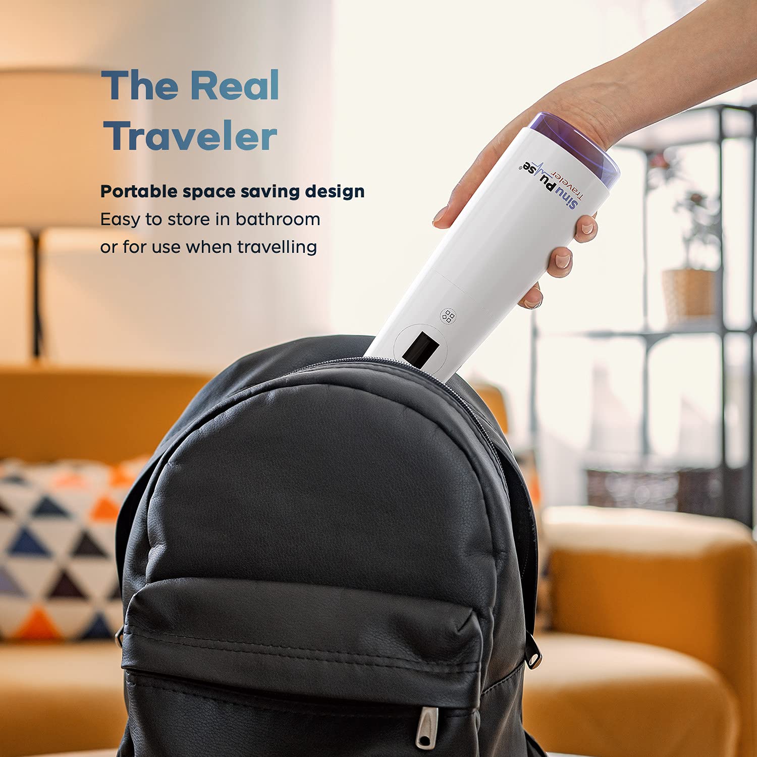 SinuPulse Traveler with 30 Sinuair Packets - Cordless Pulsating Nasal Irrigation Sinus Rinse System, Space Saving Cleaner & Relief Machine for Travel, More Effective than Neti Pot or Nose Spray Bottle