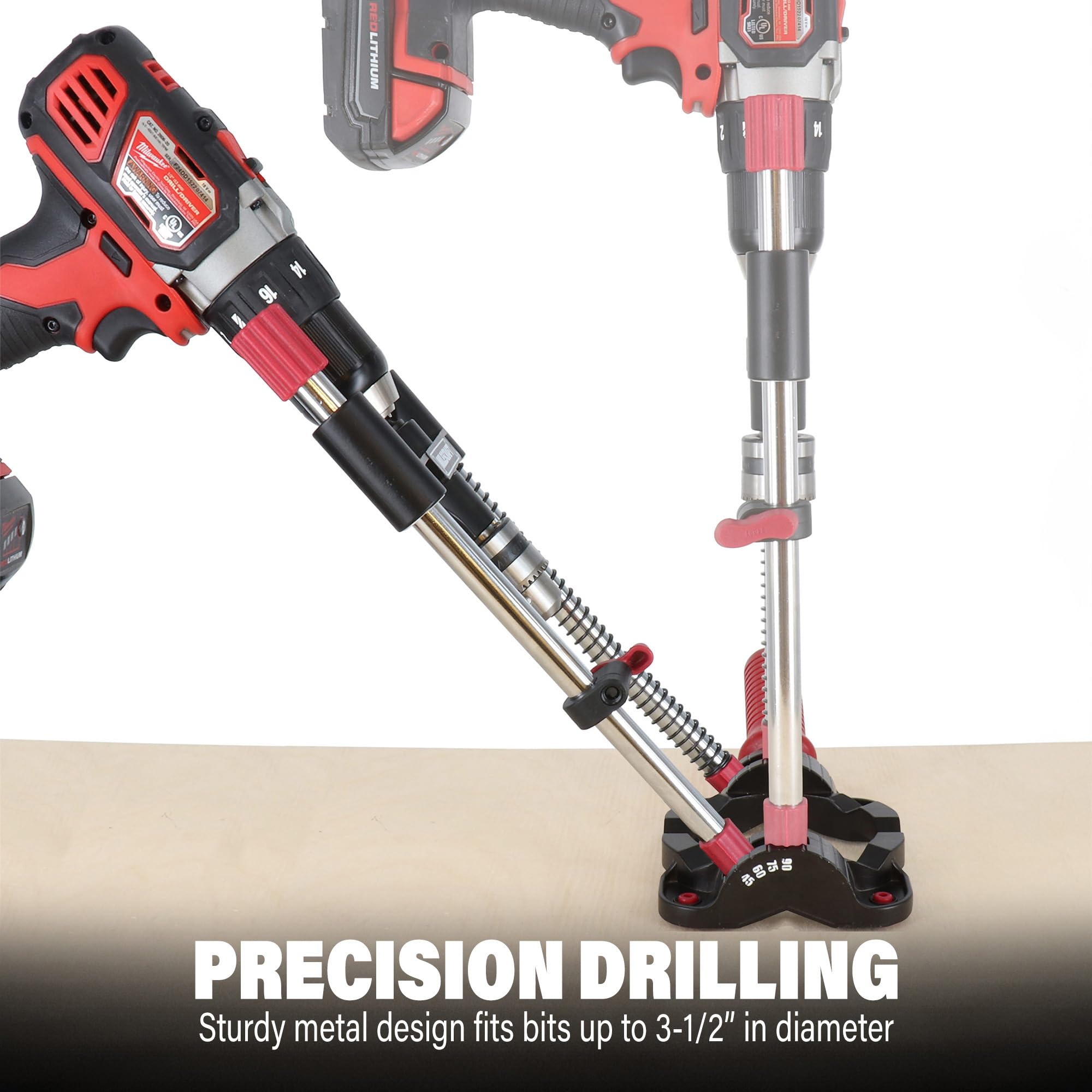 Milescraft 1318 DrillMate Portable Drillling Guide – Precision Drilling Jig Attachment for Drilling Angled or Straight Holes, Adjustable Drill Guide Attachment, Portable Drill Press with 3/8” Chuck