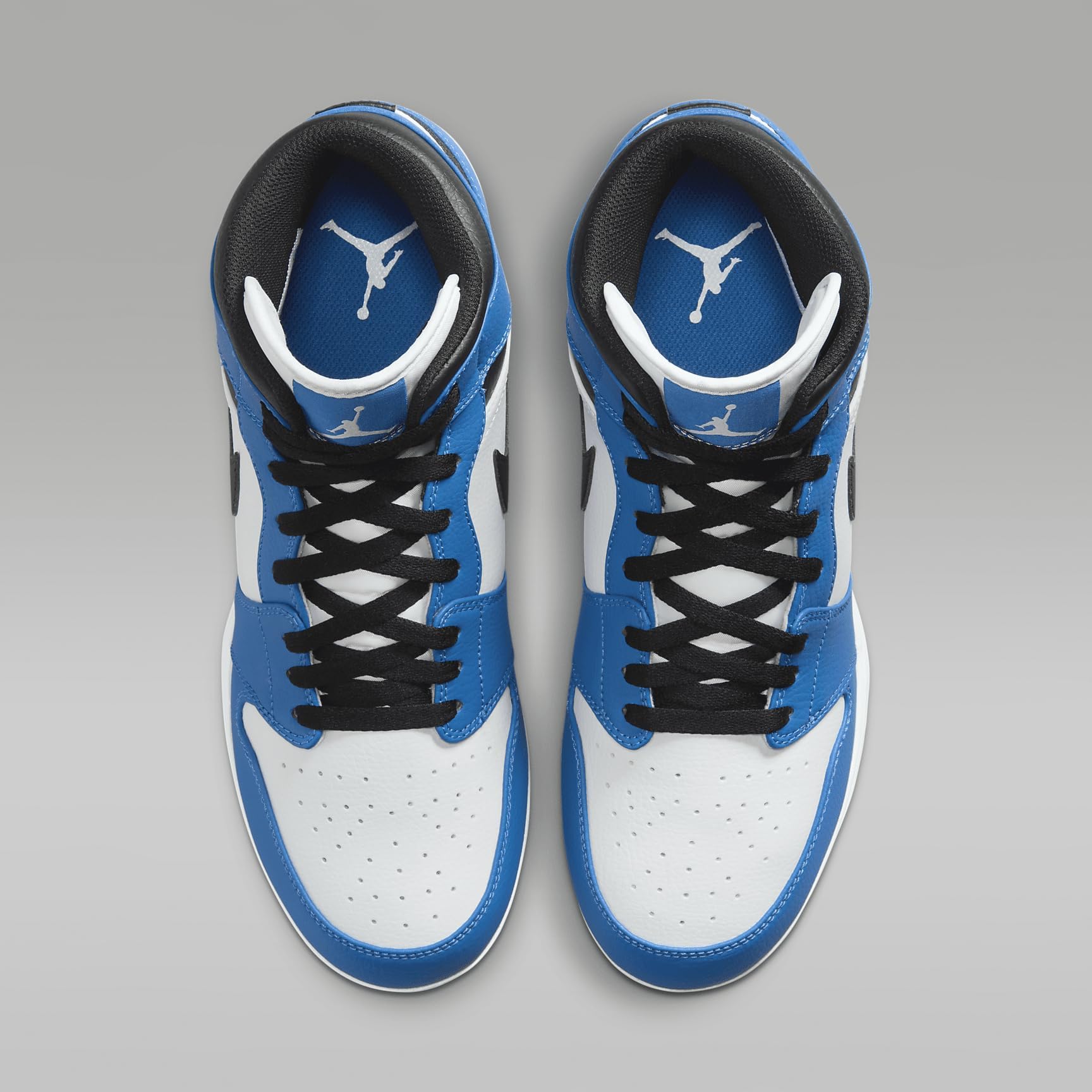 NIKE Jordan 1 Mid TD Men's Football Cleat (FJ6805-104, White/Royal/Black) Size 10.5