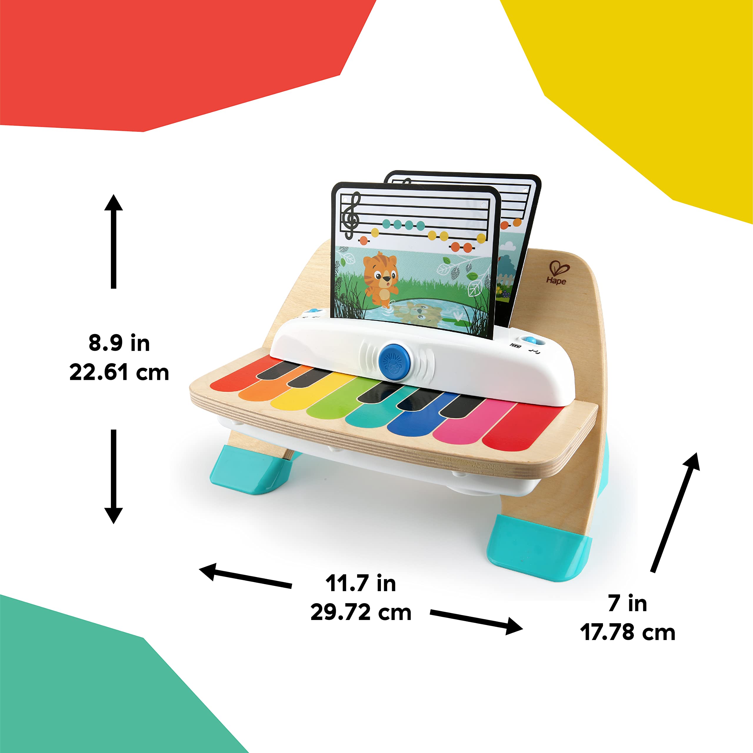 Baby Einstein and Hape Magic Touch Piano Wooden Musical Toddler Toy, Age 6 Months and Up