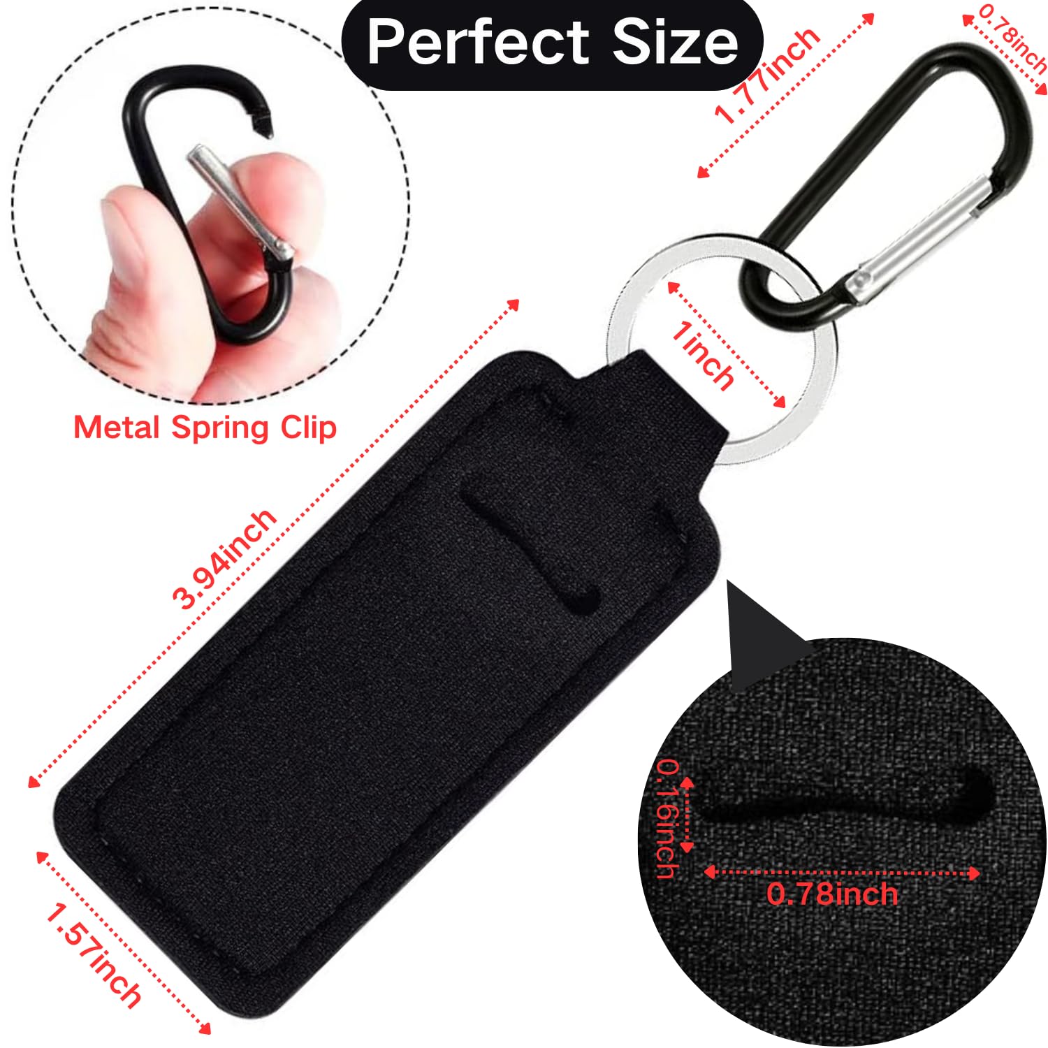 KUKEANVO Chapsticks Holder Keychain for Lipstick, Lip Balm Keychain Holder with Clip, Stocking Stuffers for Women (3pcs-Cow Black & White)