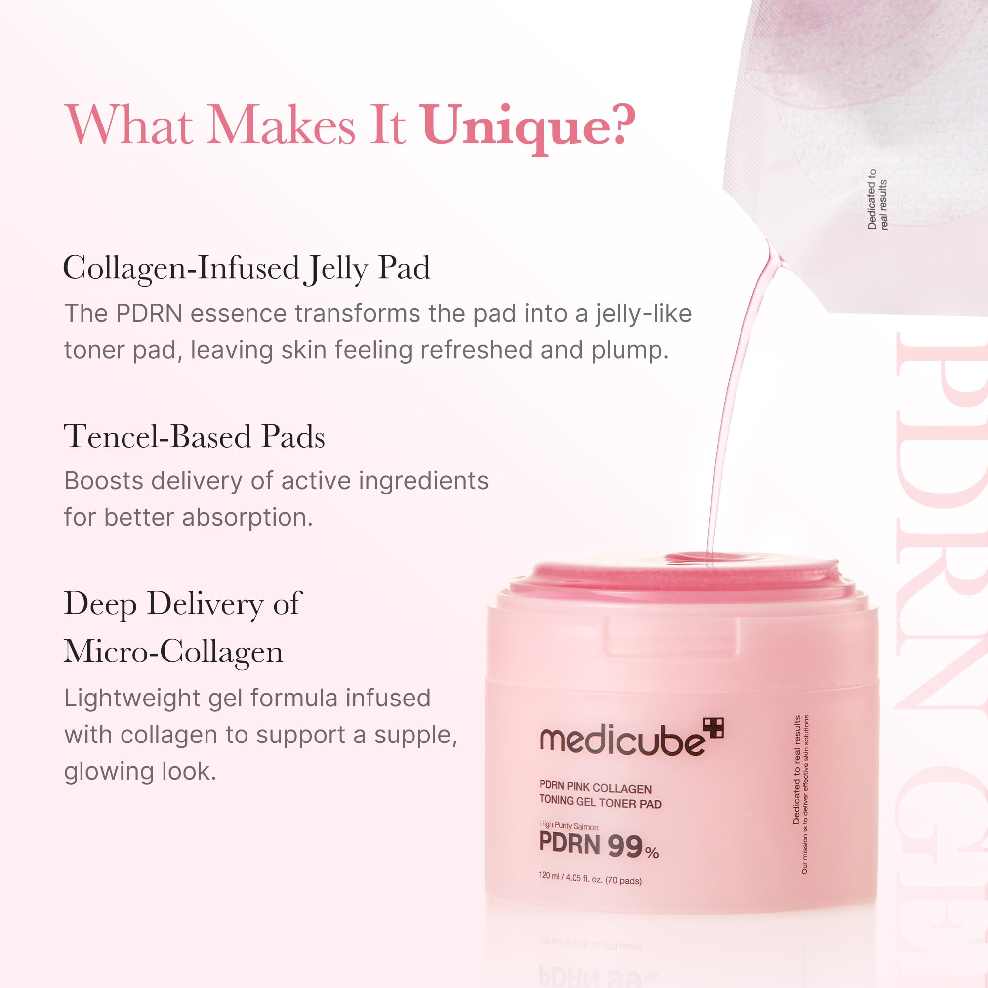medicube Pink Pdrn Day & Night Gel Duo: Salmon DNA PDRN pink collagen jelly gel mask (4ea) and Pink Collagen Jelly Pad