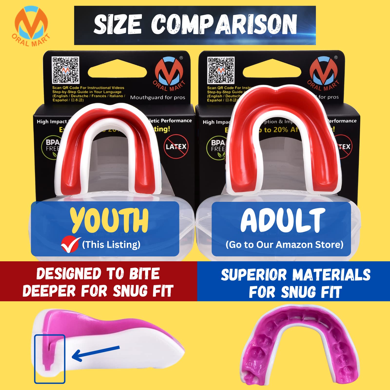 Oral Mart Sports Youth Mouth Guard for Kids (Be Water)