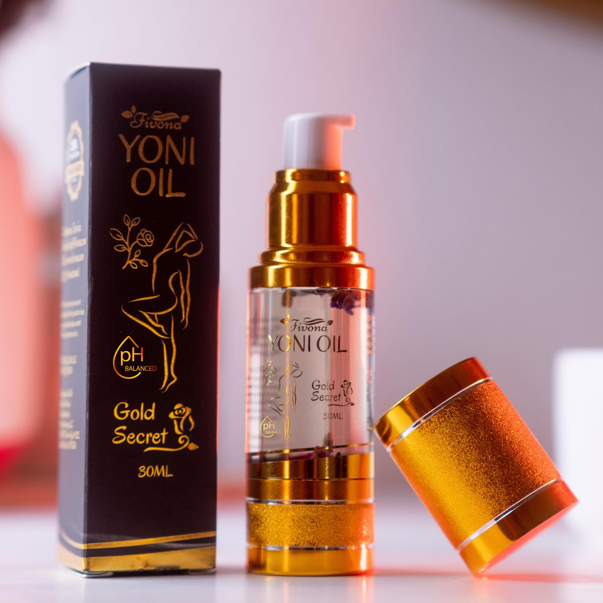 Fivona Yoni Oil Gold Secret for Soothing Feminine Care - Natural Blend of Essential Oils - Moisturizing Herbal Oil Blend for After Wash Care