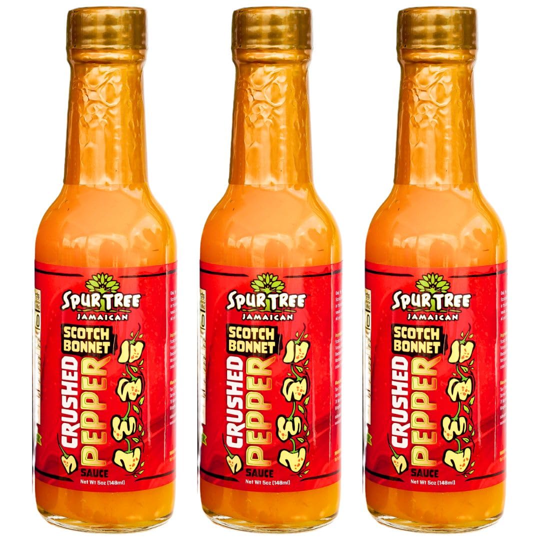 Spur Tree Jamaican Scotch Bonnet Pepper Sauce – Scotch Bonnet Hot Sauce for an Authentic Jamaican Experience – Scotch Bonnet Peppers to Spice Up Your Dish (5 Oz, 3 Pack)