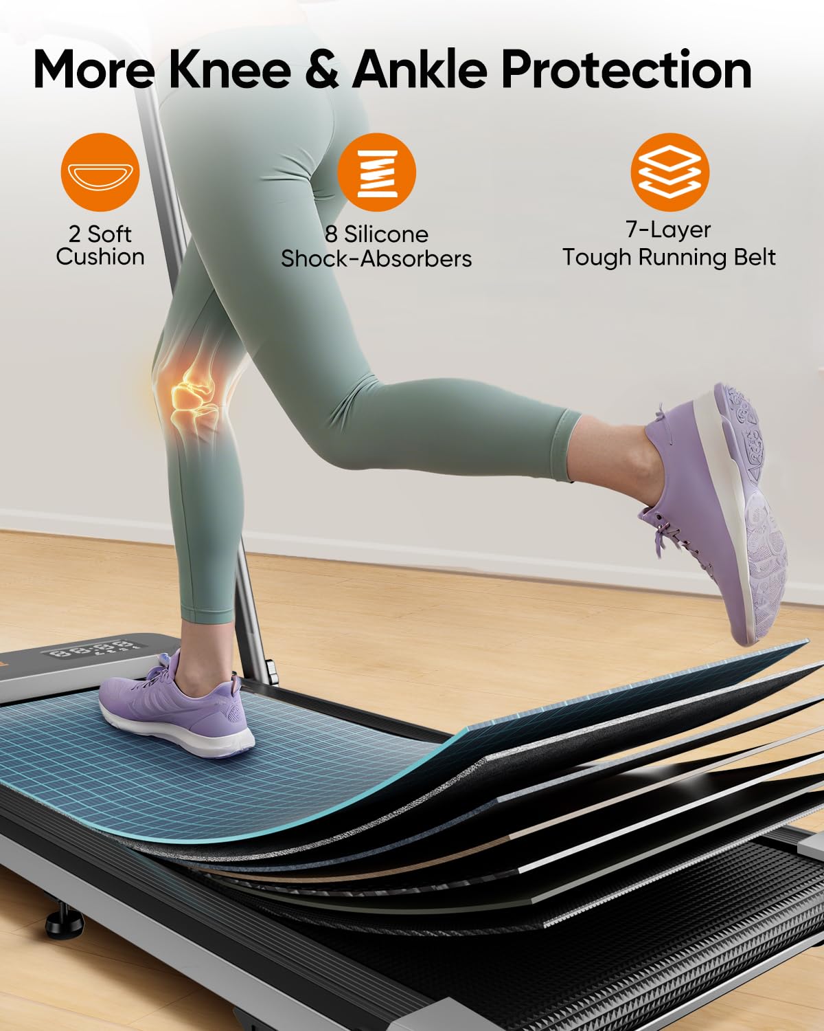 Acezoe 2-in-1 Foldable Treadmill with 3-Level 10% Incline, Walking Pad for Home Small Office, Compact Portable Under Desk Treadmill with Handle,Dual LED Display, APP & Remote, 300 lbs Capacity