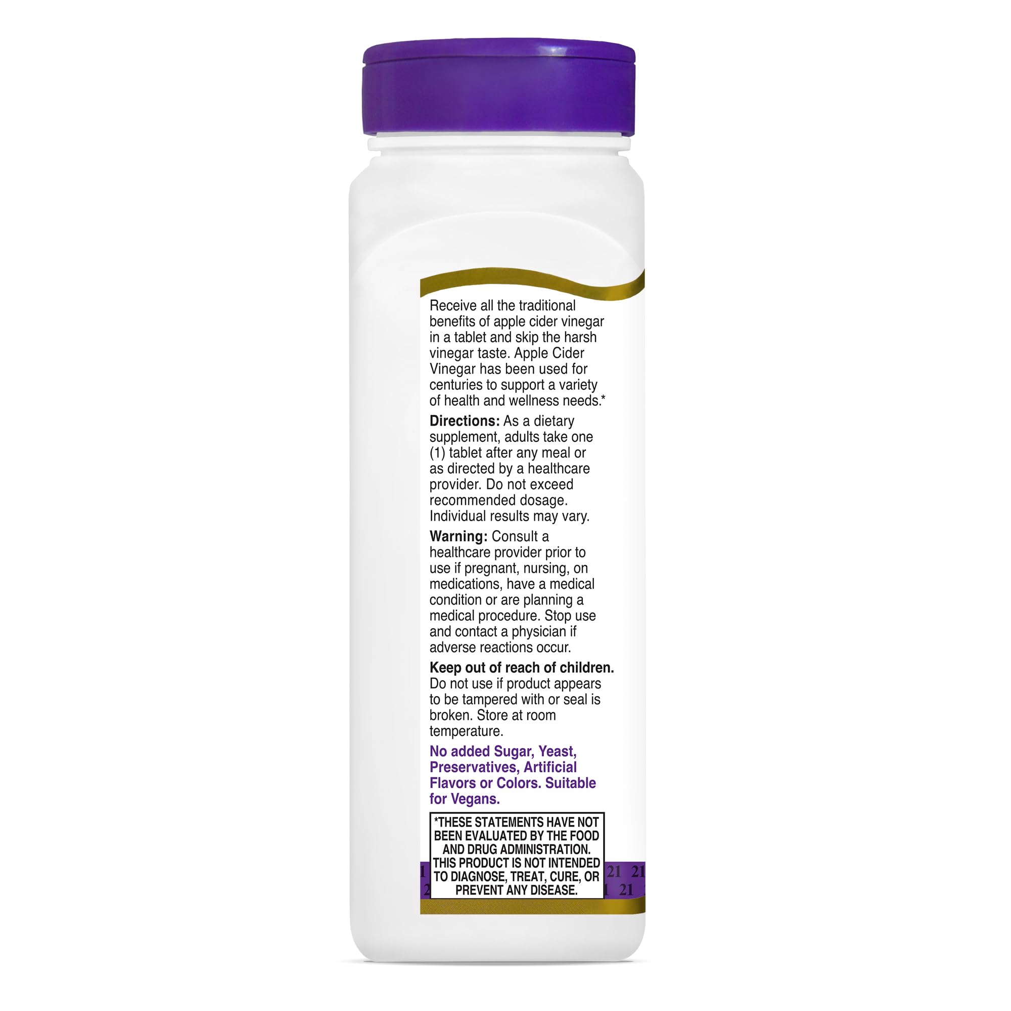 21st Century Apple Cider Vinegar 300mg Tablets, 250 Count