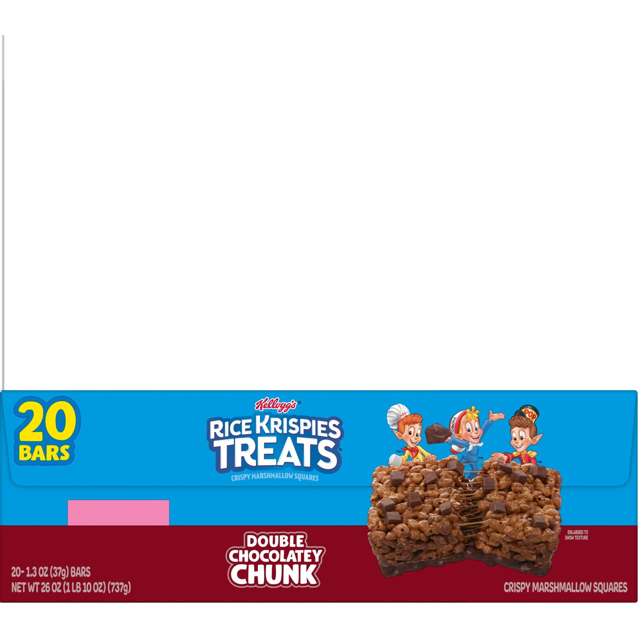 Rice Krispies Treats Marshmallow Snack Bars, Kids Snacks, School Lunch, Double Chocolatey Chunk, 26oz Box (20 Bars)