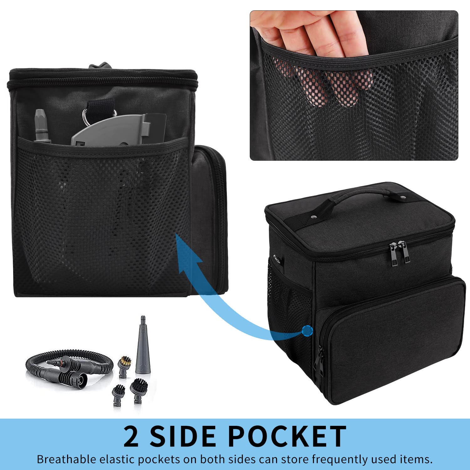 LOTCAIN Carry Bag Compatible with Bissell SteamShot Hard Surface Steam Cleaner 39N7V/39N7A,Steam Cleaner Storage Bag(Bag Only)