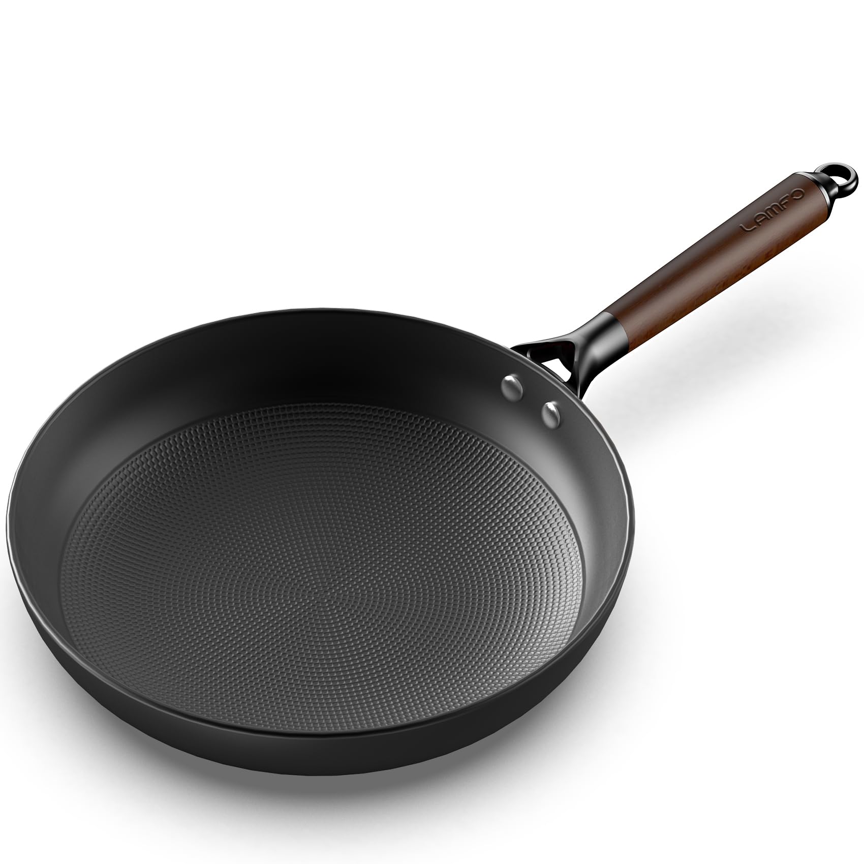 LAMFO Cast Iron Skillet, 12 Inch Nonstick Frying Pan Skillet with Removable Handle, PFAS-Free, Egg Pan Non Stick Frying Pans, Oven Safe Dishwasher Safe