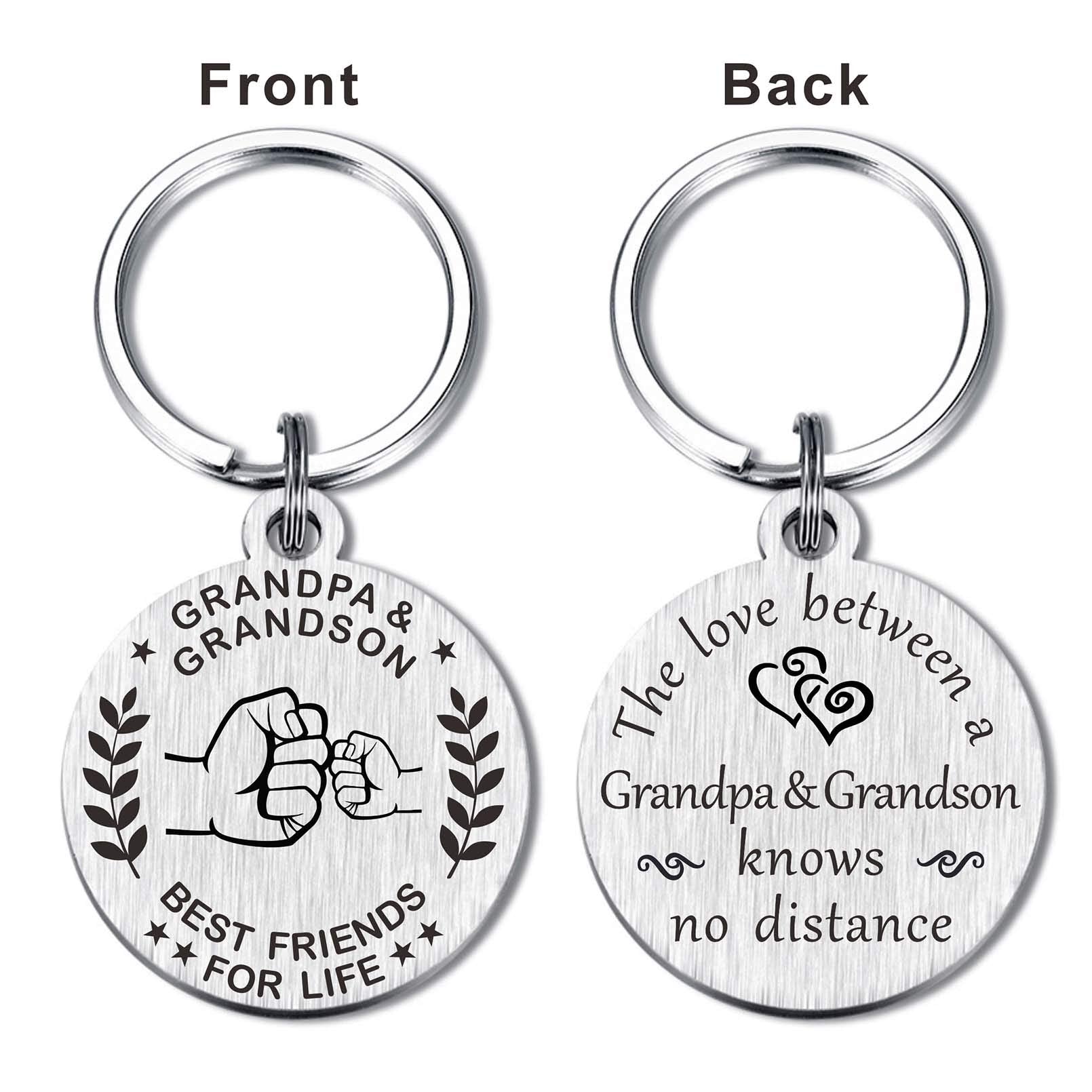 MXRSDF Grandpa Gifts - Grandfather Grandson Keychain