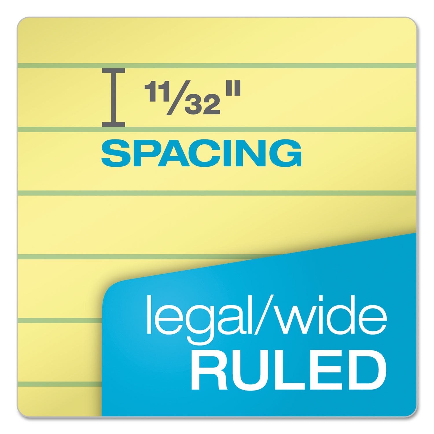 TOPS The Legal Pad Writing Pads, 8-1/2" x 14", Canary Paper, Legal Rule, 50 Sheets, 12 Pack (7572)