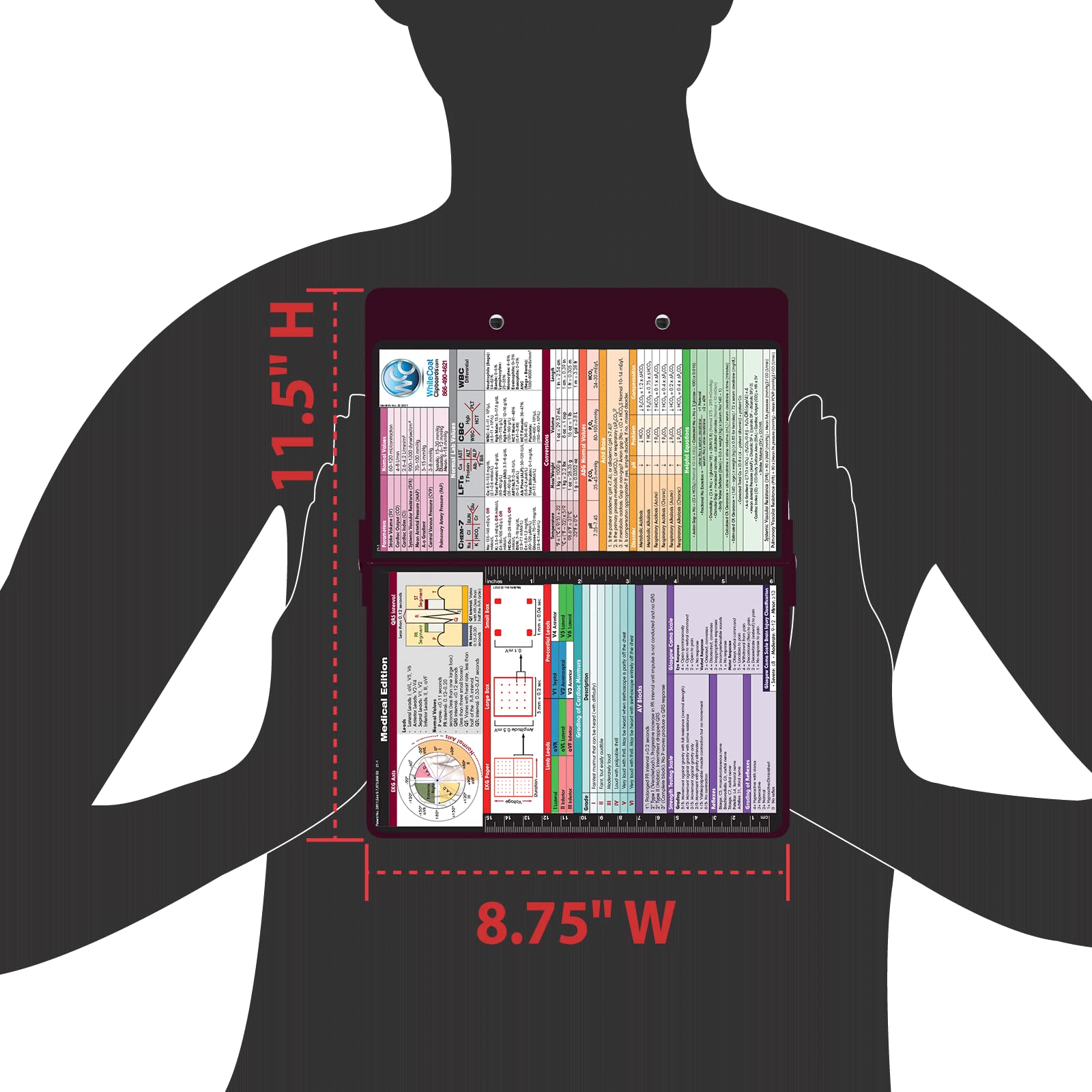 Whitecoat MedInfo Clipboard Medical Edition Black