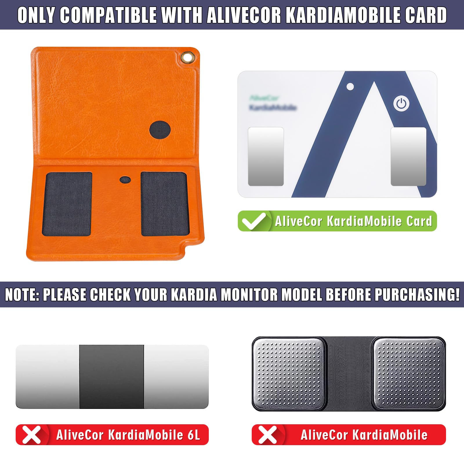 MGZNMTY Portable Hard Travel Case for AliveCor Kardia Mobile Card Heart Rate Monitor/Kardiamobile Card Personal EKG Monitor Devices (Case Only)(Charm Orange)