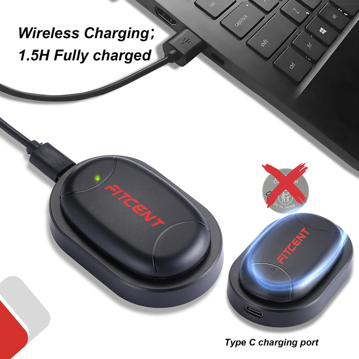 FITCENT Rechargeable Heart Rate Monitor Chest Strap 5.3 kHz/Bluetooth 5.0/ANT+, Heart Rate Monitor for Peloton, Chest Heart Rate Monitor for Strava Zwift DDP Yoga