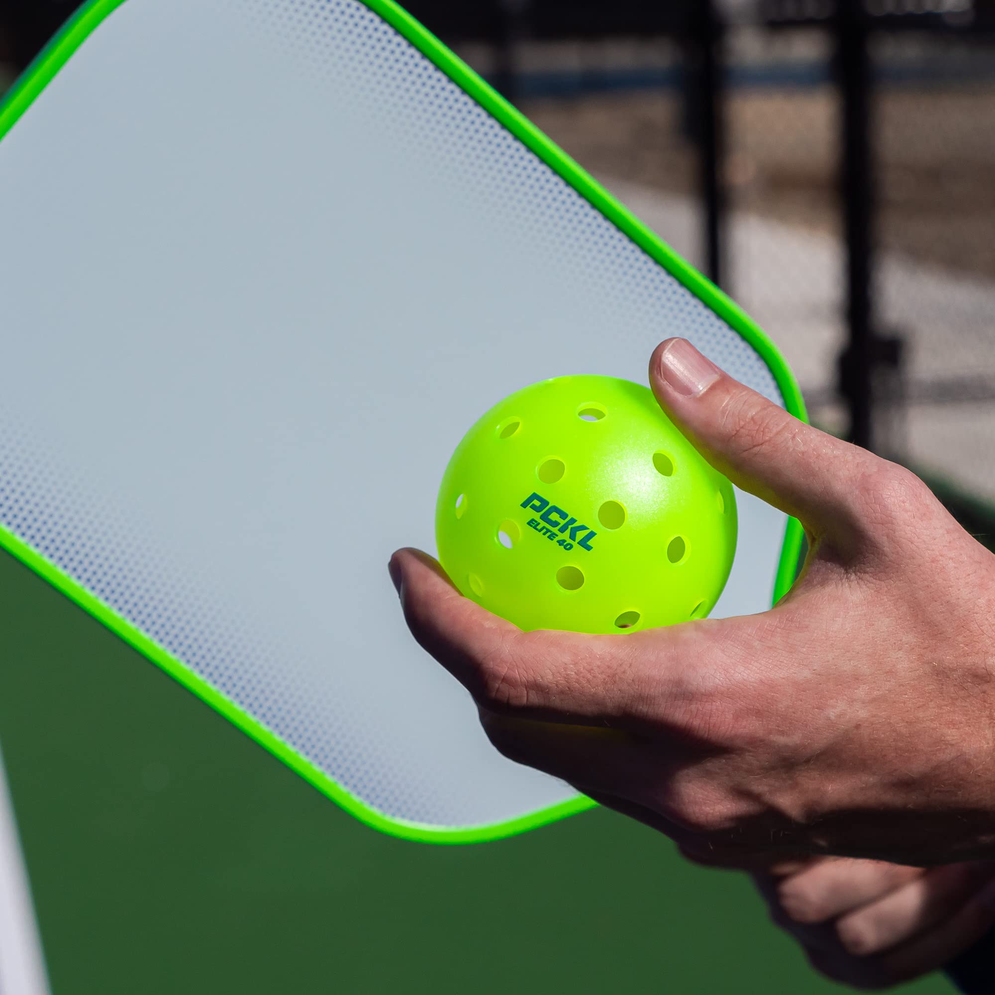 PCKL Elite 40 Pickleball Balls | Tournament and Competition Ball | 4 Pack of Balls | 50 Pack | 100 Bulk Pack | USA Pickleball Approved (12 Pack, Neon Green)