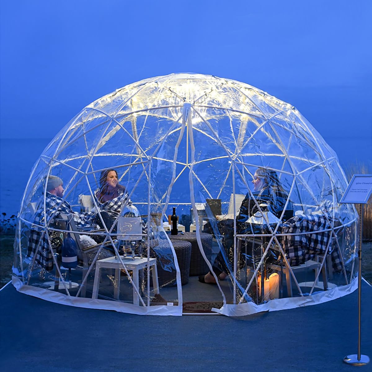 Garden Dome Igloo Bubble Tent House Outdoor 12 FT, Weatherproof Greenhouse Bubble Tent, Transparent Garden Dome House for Backyard, Party
