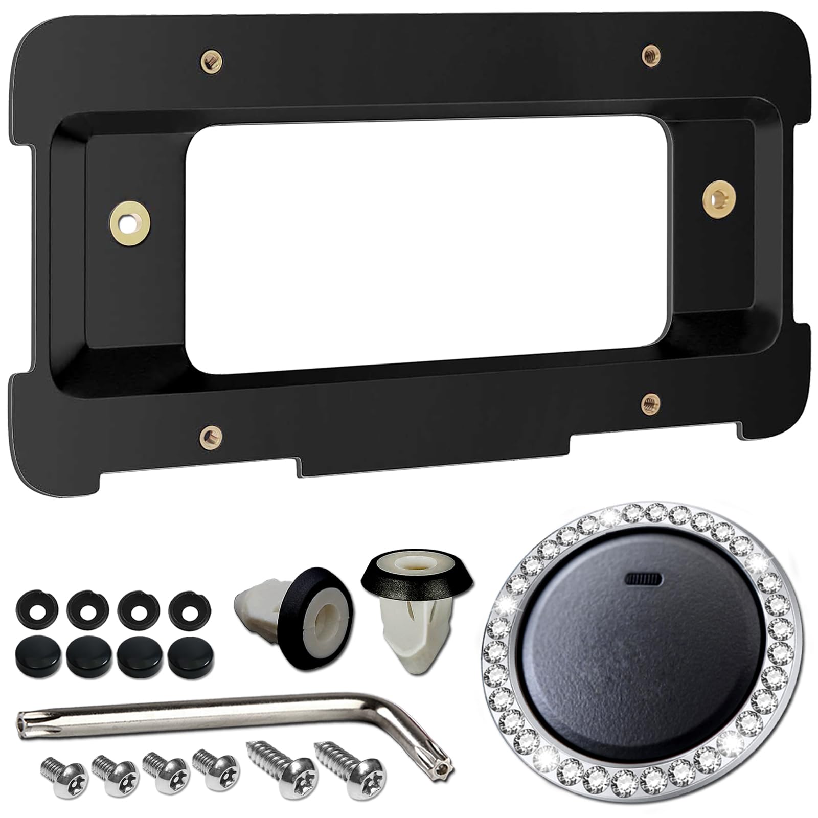 ZXFOOG Rear License Plate Holder Bracket for BMW 1/2/ 3/5 / 6/ X Series, 328i 323i 528i M3, Mini Cooper, Bumper Trunk Car Tag Frame with Screws, Replace 51187160607 511882380615